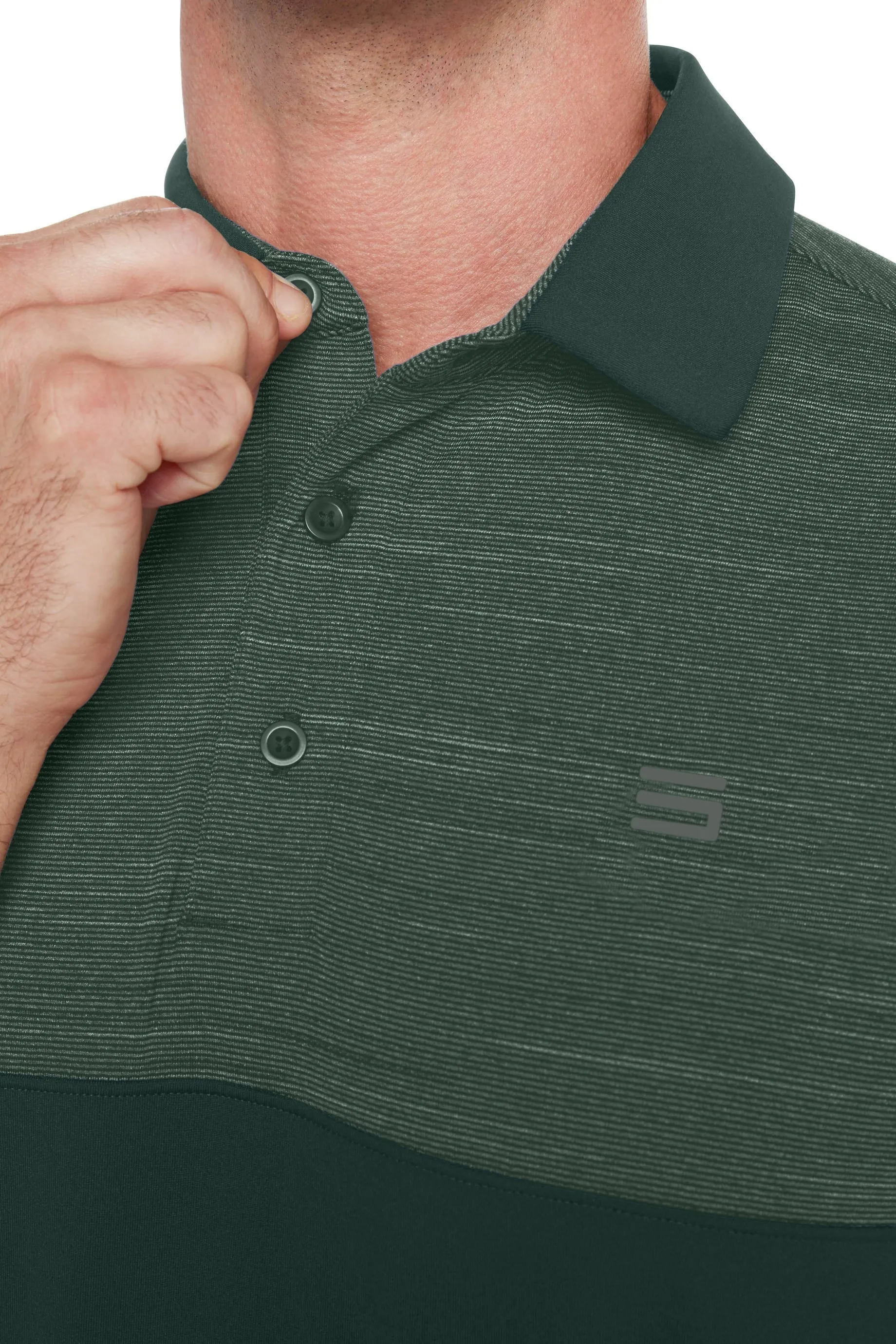 Men's Heathered Two-Tone Golf Polo (Select Colors Only)