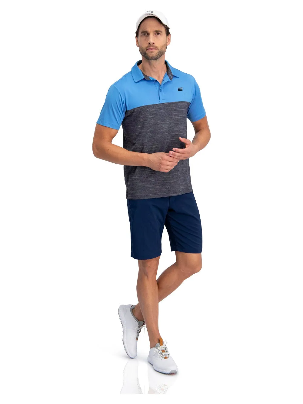 Men's Heathered Two-Tone Golf Polo (Select Colors Only)