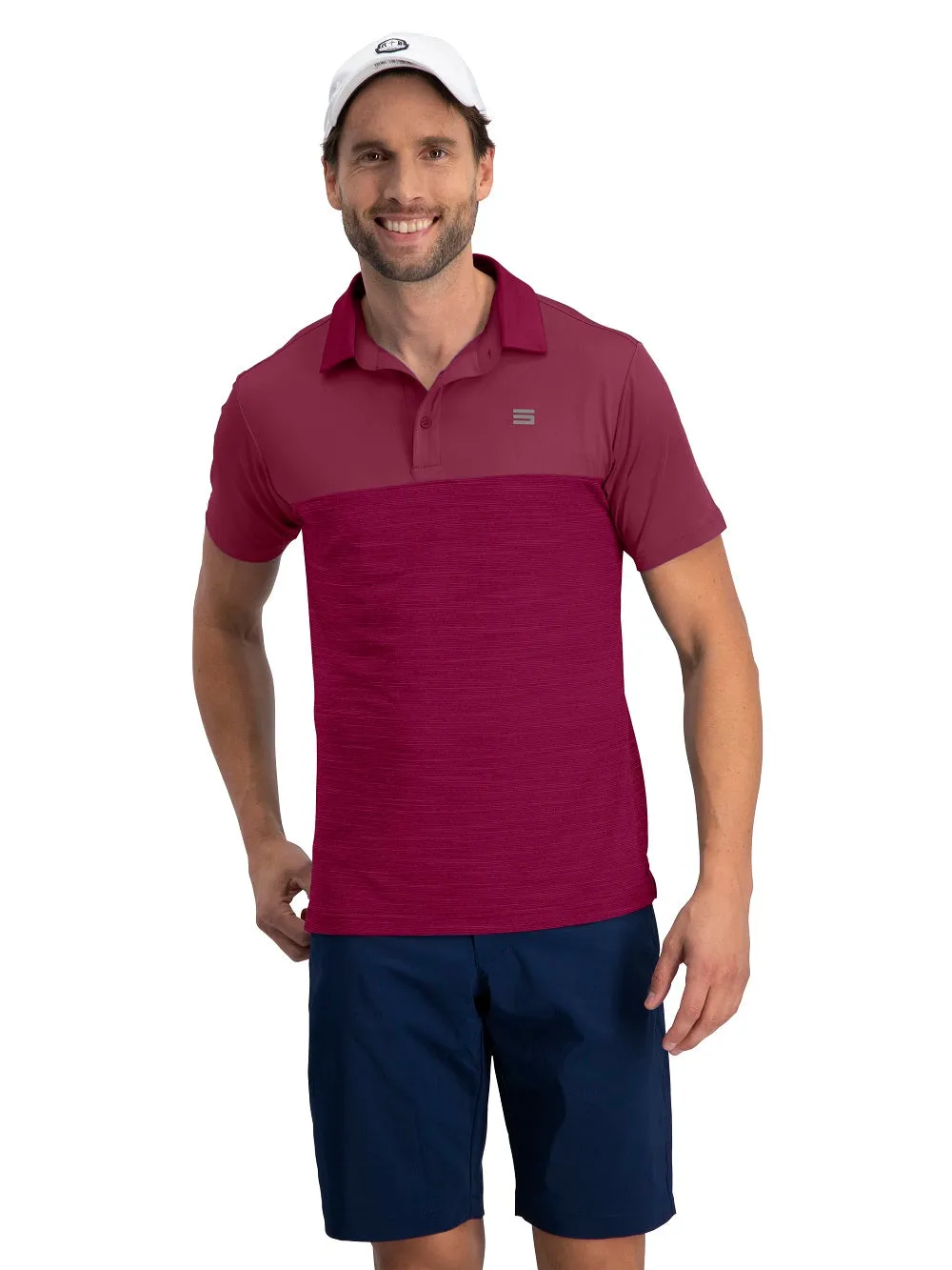 Men's Heathered Two-Tone Golf Polo (Select Colors Only)