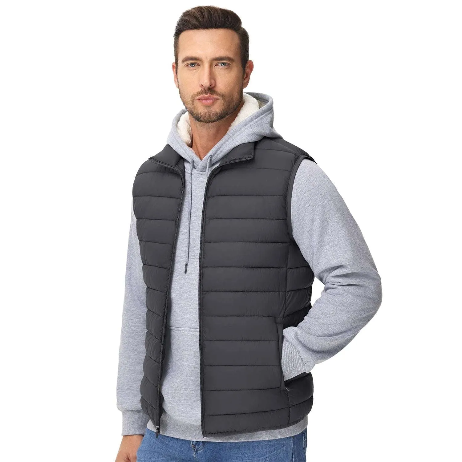Men's Lightweight Windproof Puffer Vest – Warm Sleeveless Winter Waistcoat