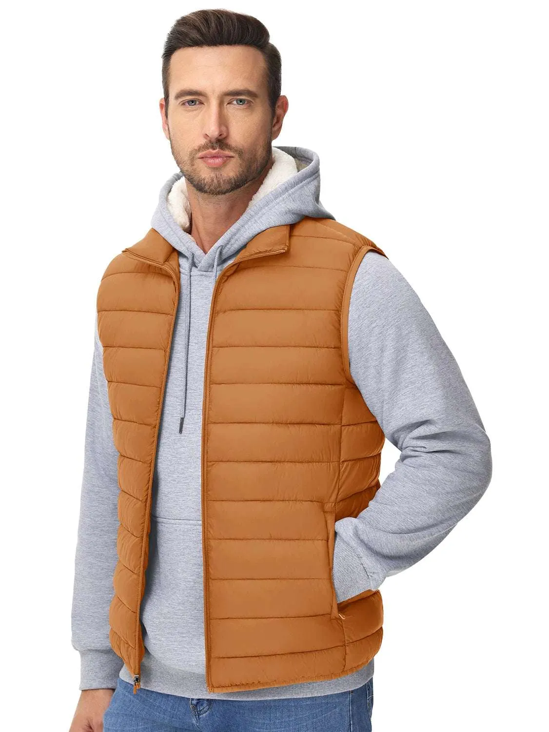 Men's Lightweight Windproof Puffer Vest – Warm Sleeveless Winter Waistcoat
