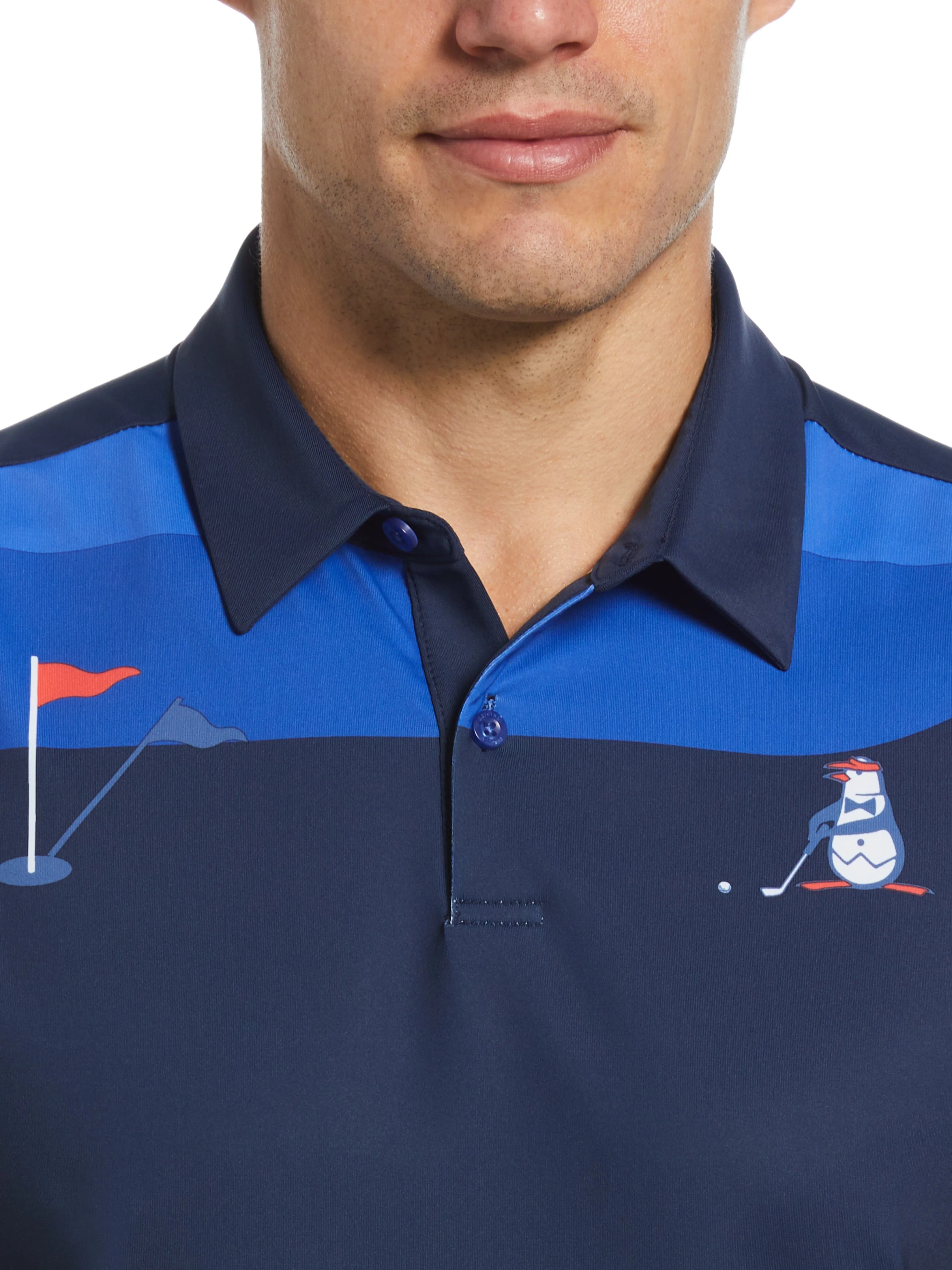 Men's Pete On the Green Block Print Polo