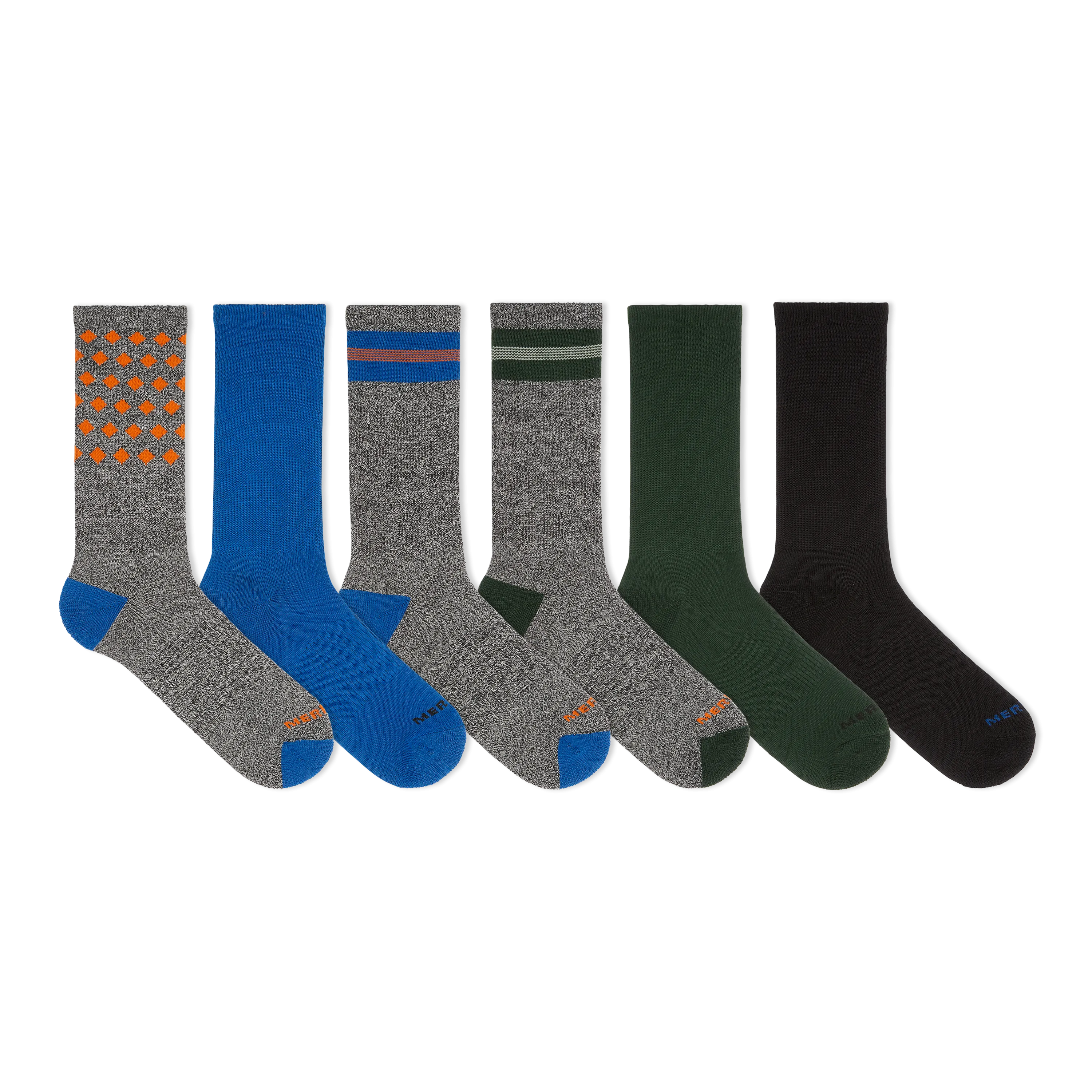 Merrell Kids Hybrid Hike Crew Socks 6 Pair