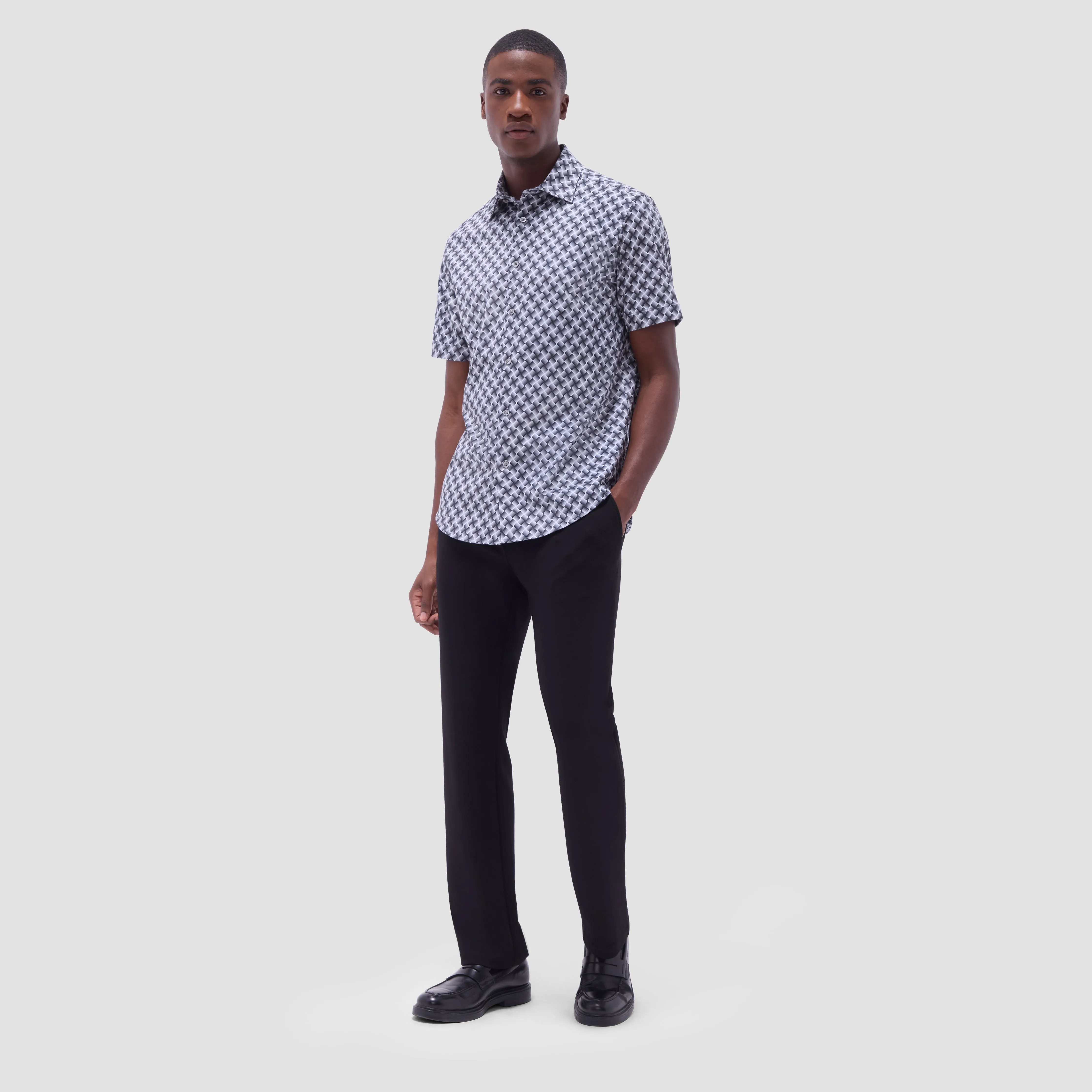 Miles Basketweave OoohCotton Short -Sleeve Shirt