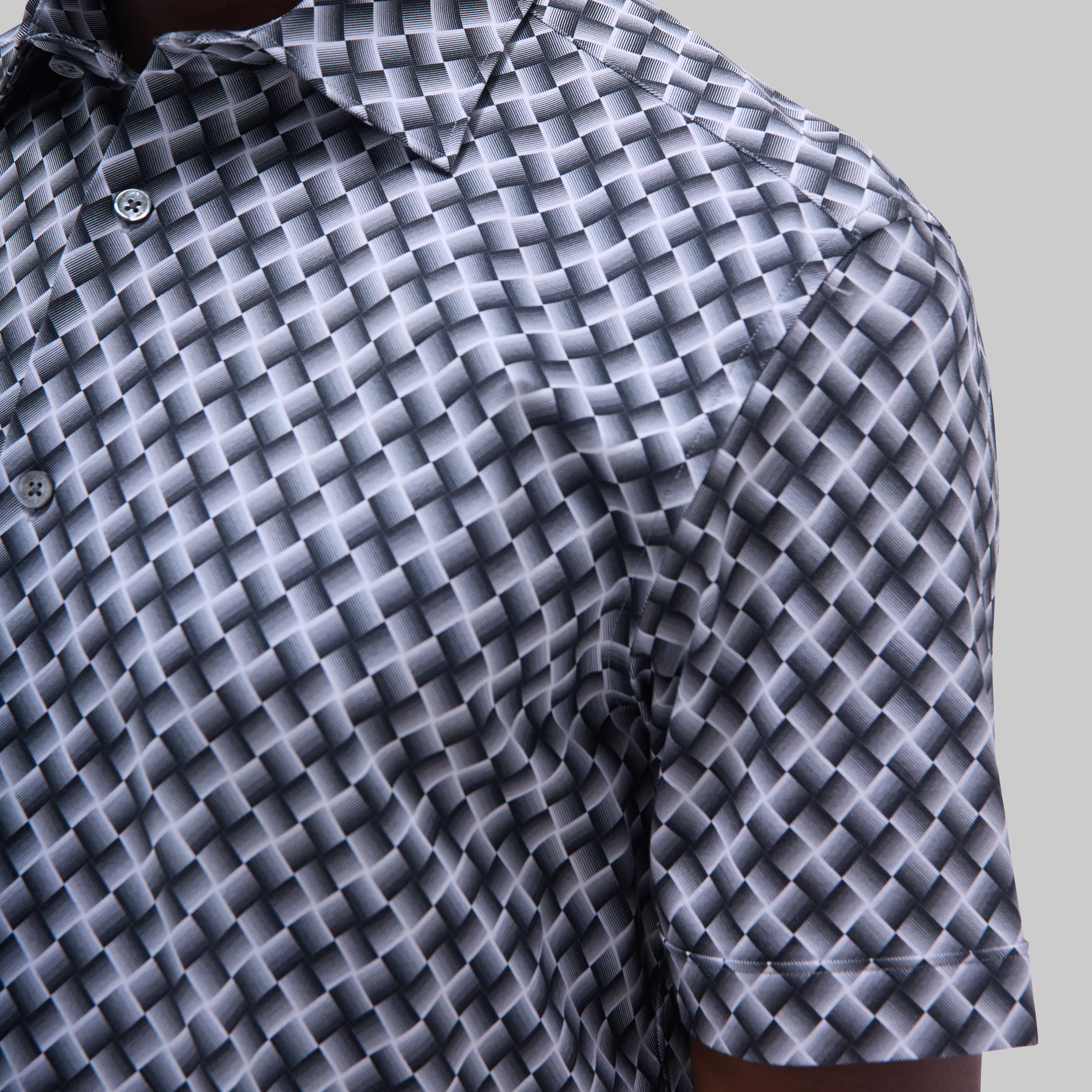 Miles Basketweave OoohCotton Short -Sleeve Shirt
