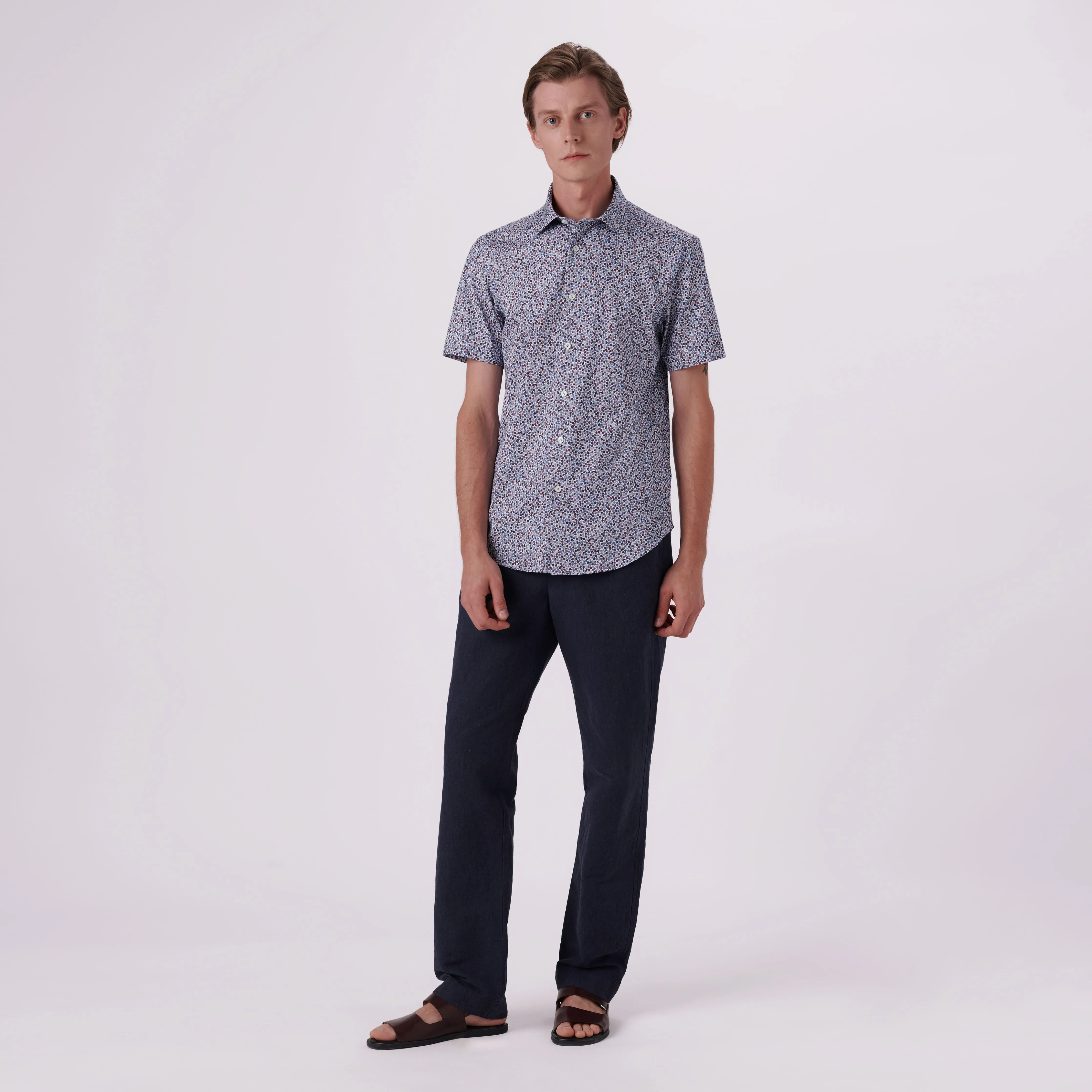 Miles Floral Print OoohCotton Short Sleeve Shirt