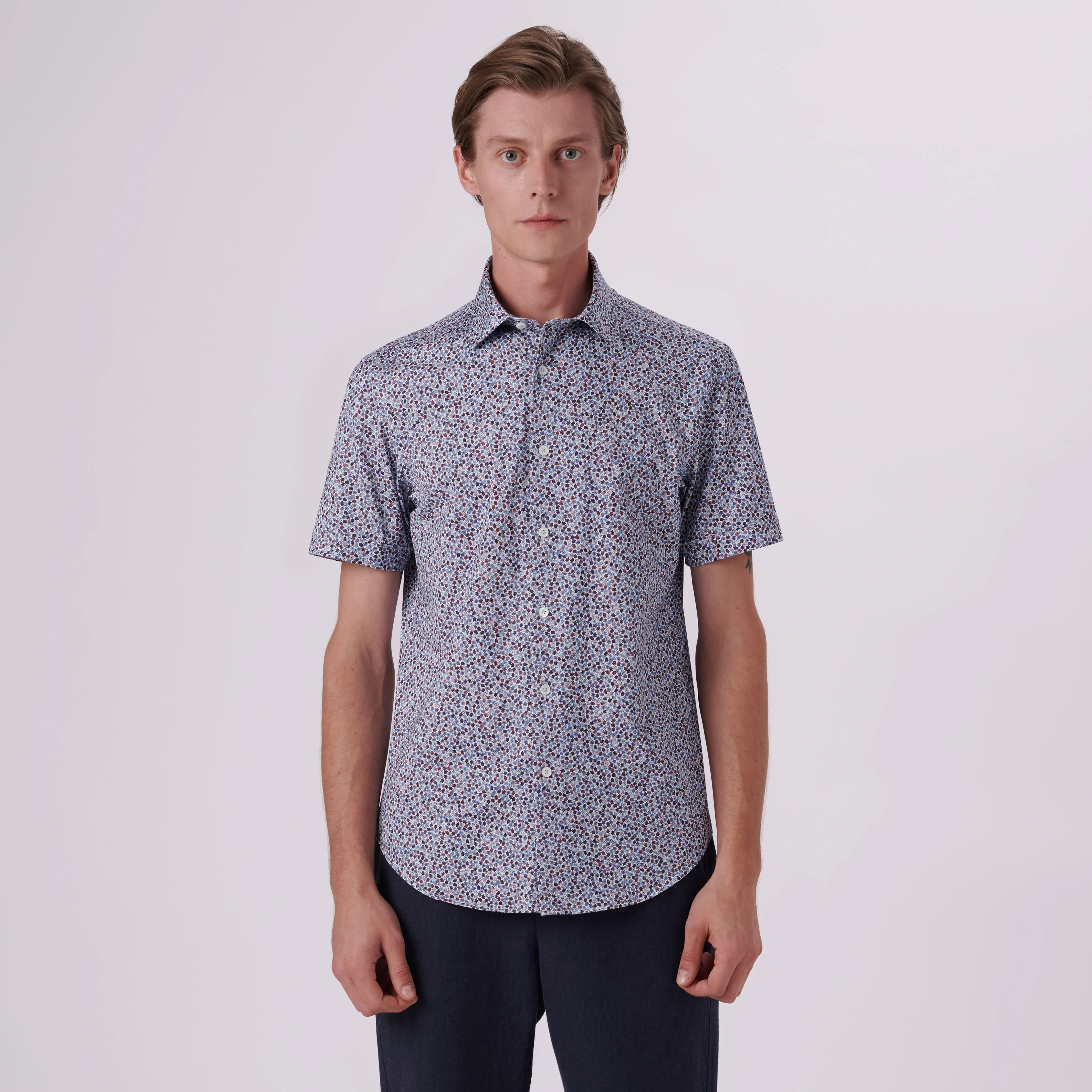 Miles Floral Print OoohCotton Short Sleeve Shirt
