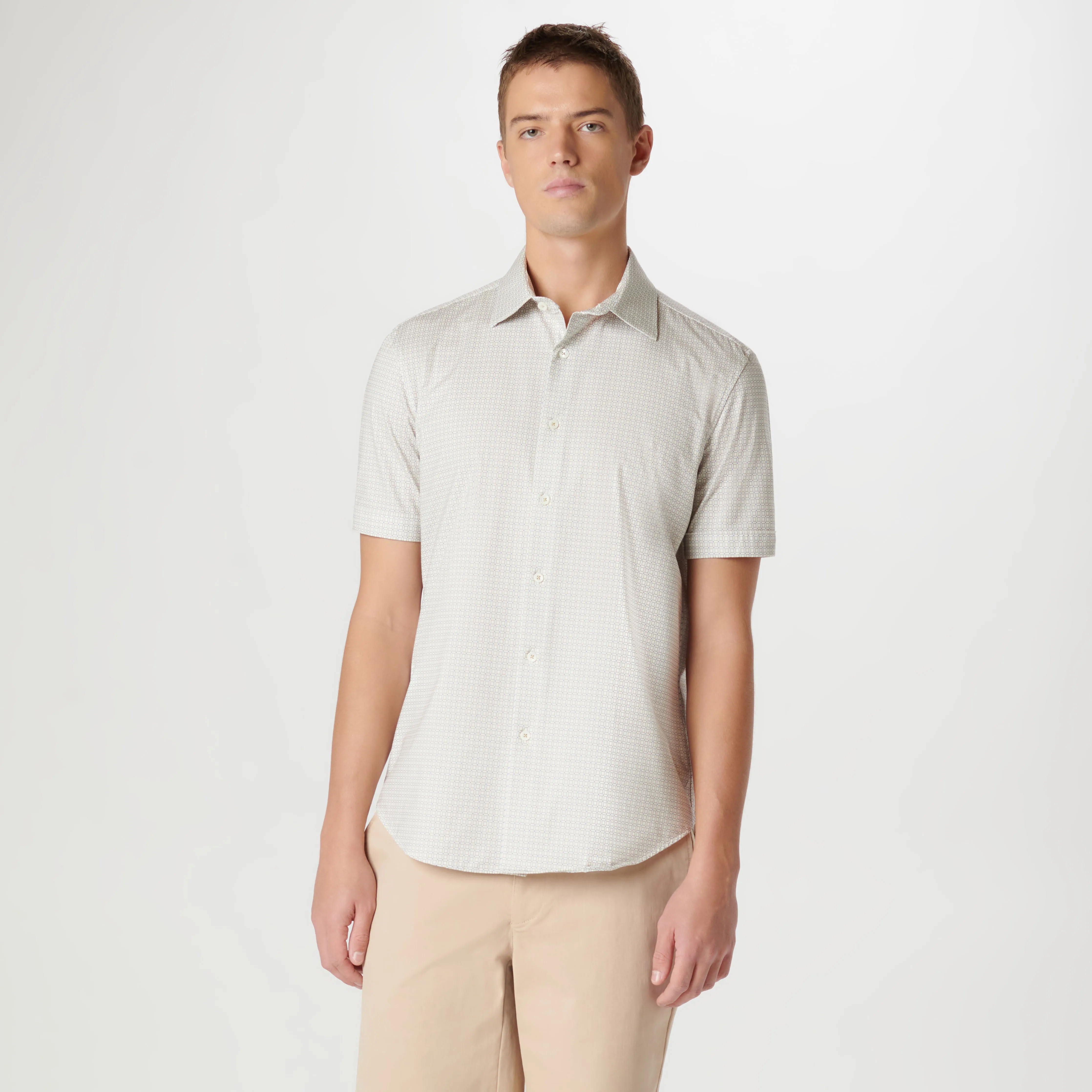 Miles Geometric OoohCotton Short Sleeve Shirt