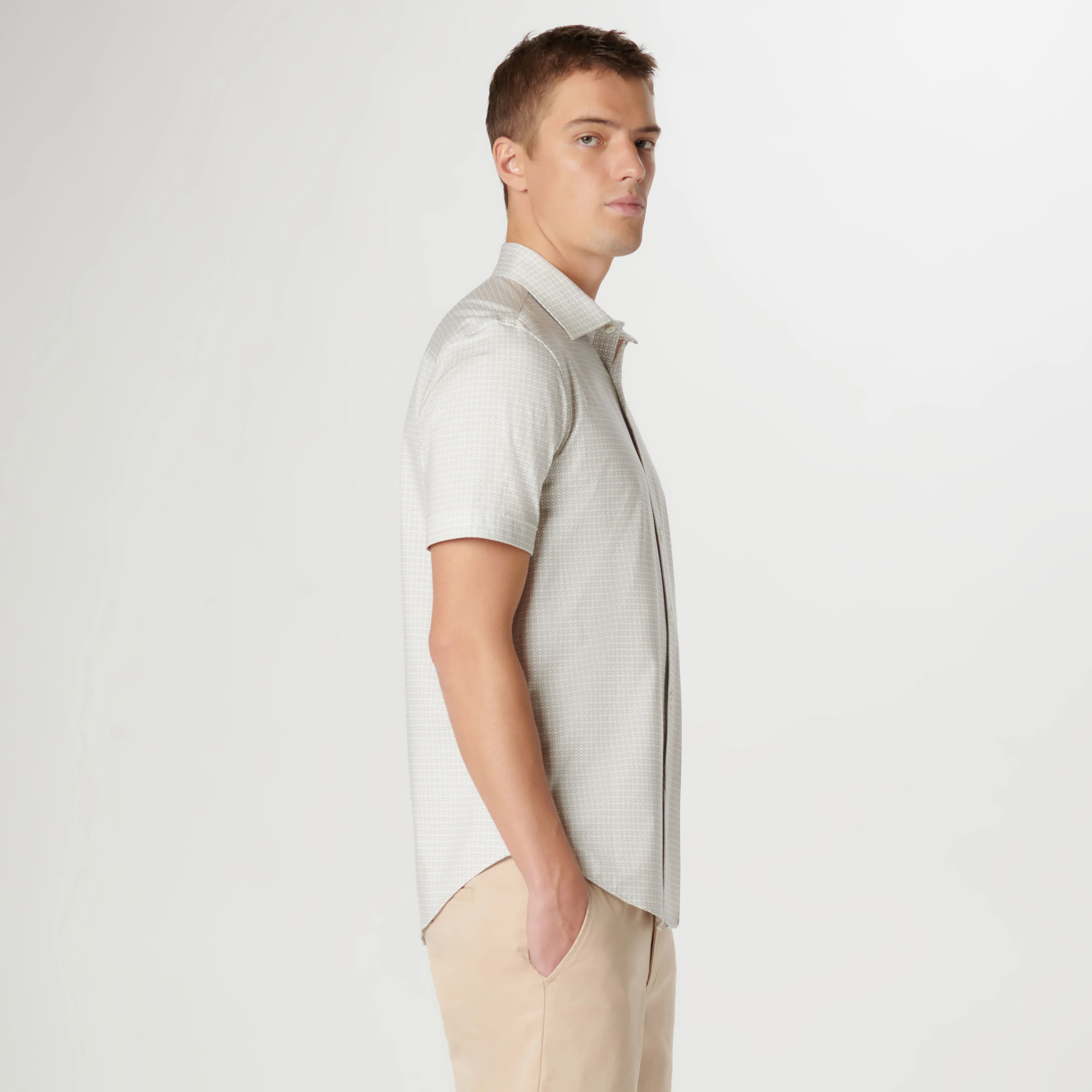 Miles Geometric OoohCotton Short Sleeve Shirt