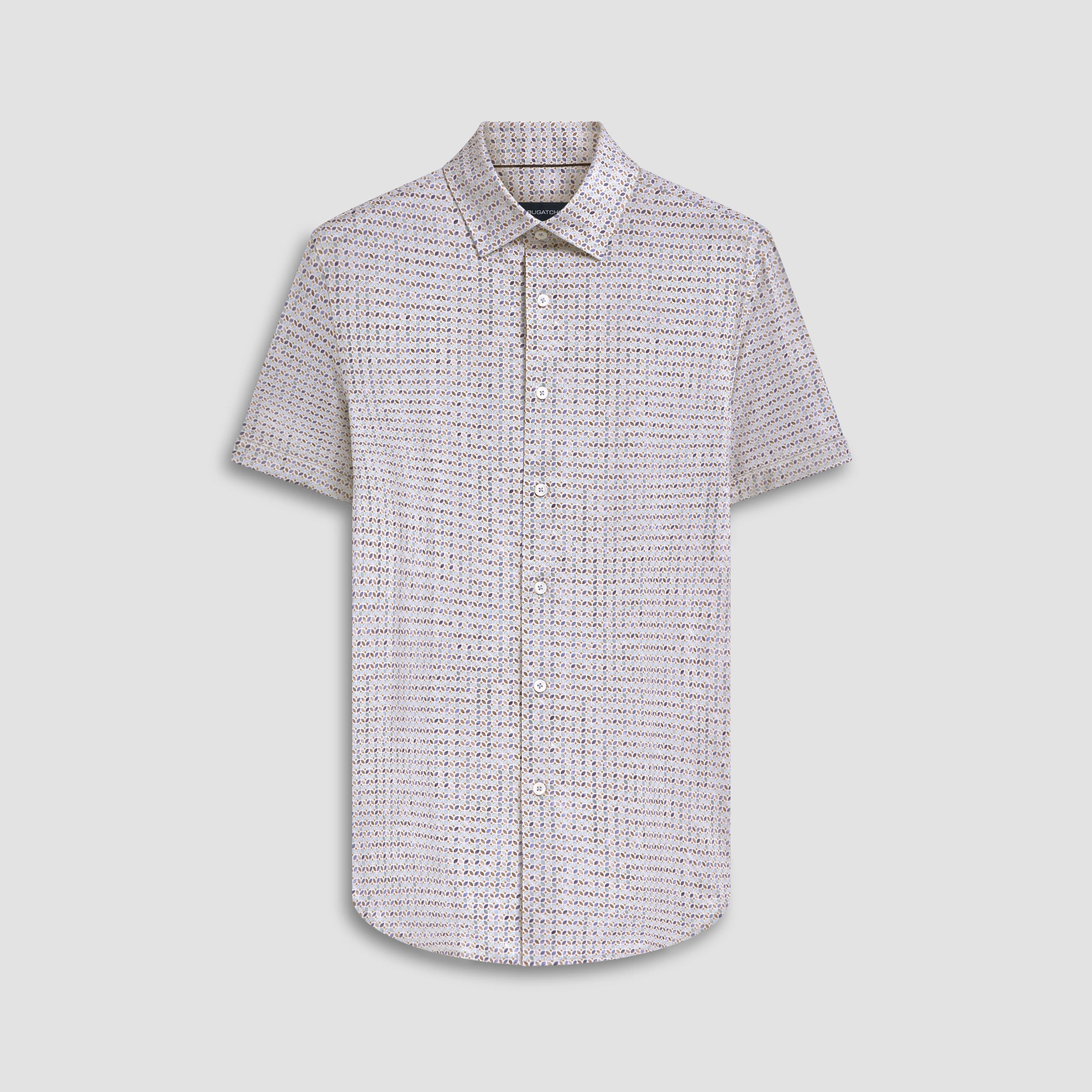 Miles Geometric Print OoohCotton Short Sleeve Shirt