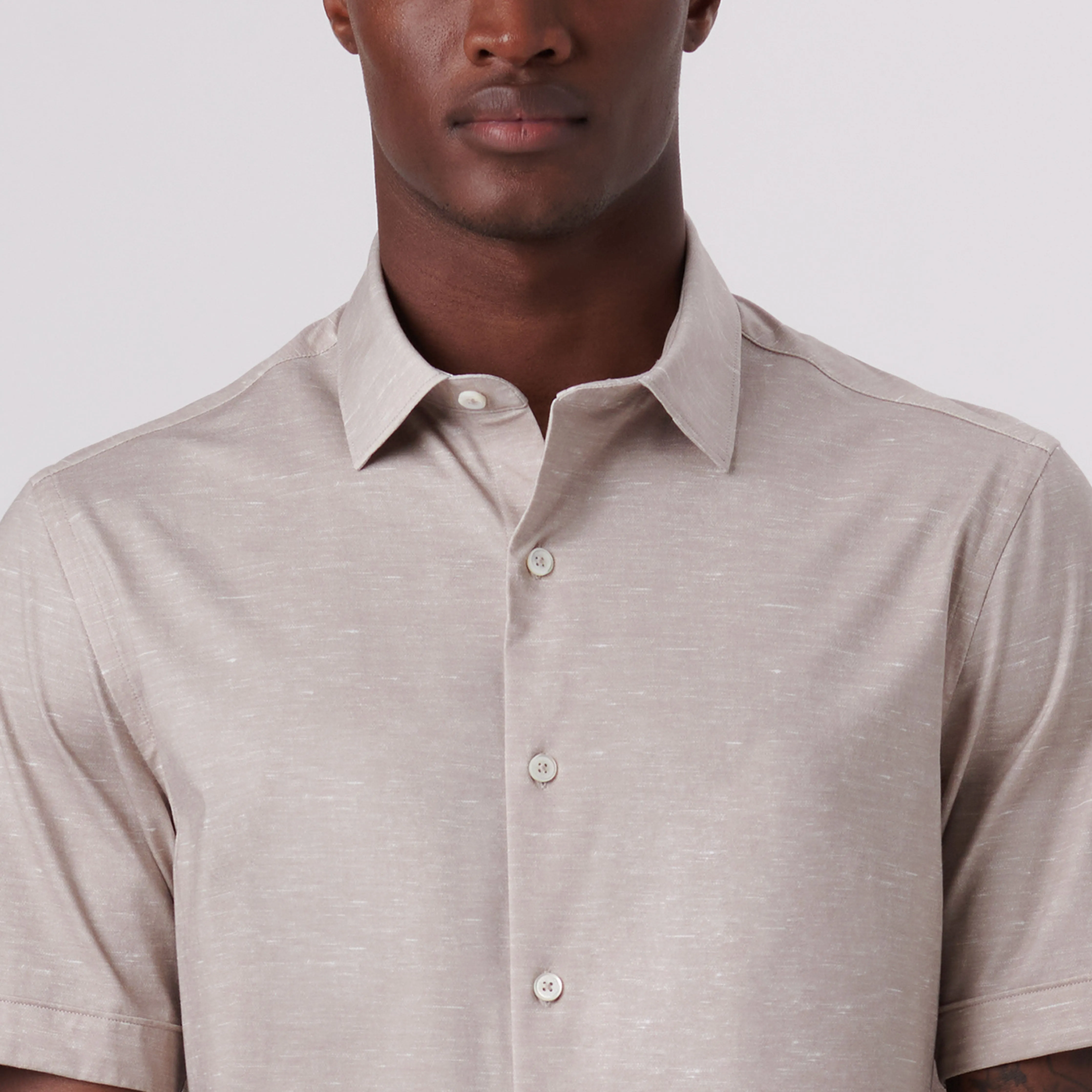 Miles Heather Print OoohCotton Short Sleeve Shirt