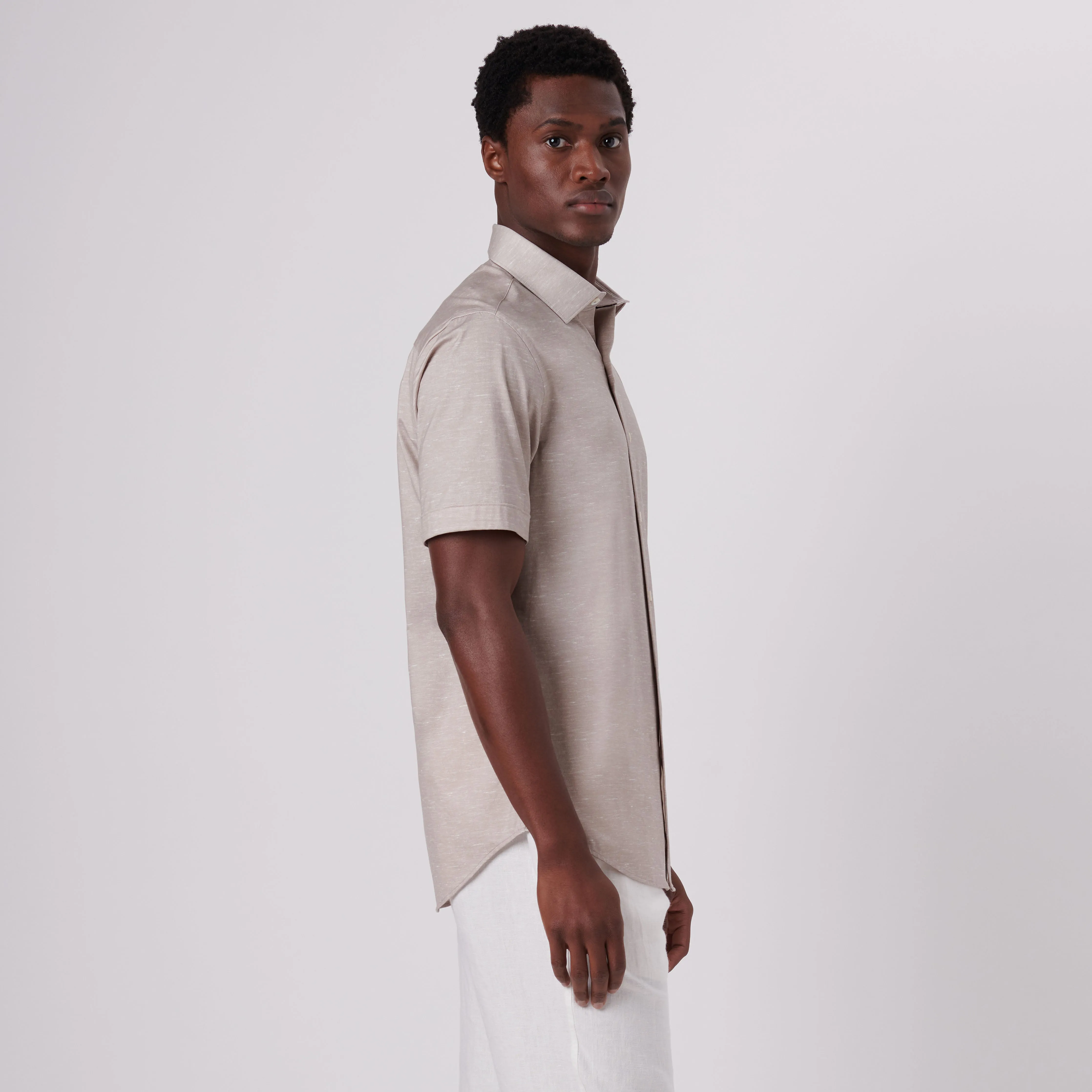 Miles Heather Print OoohCotton Short Sleeve Shirt