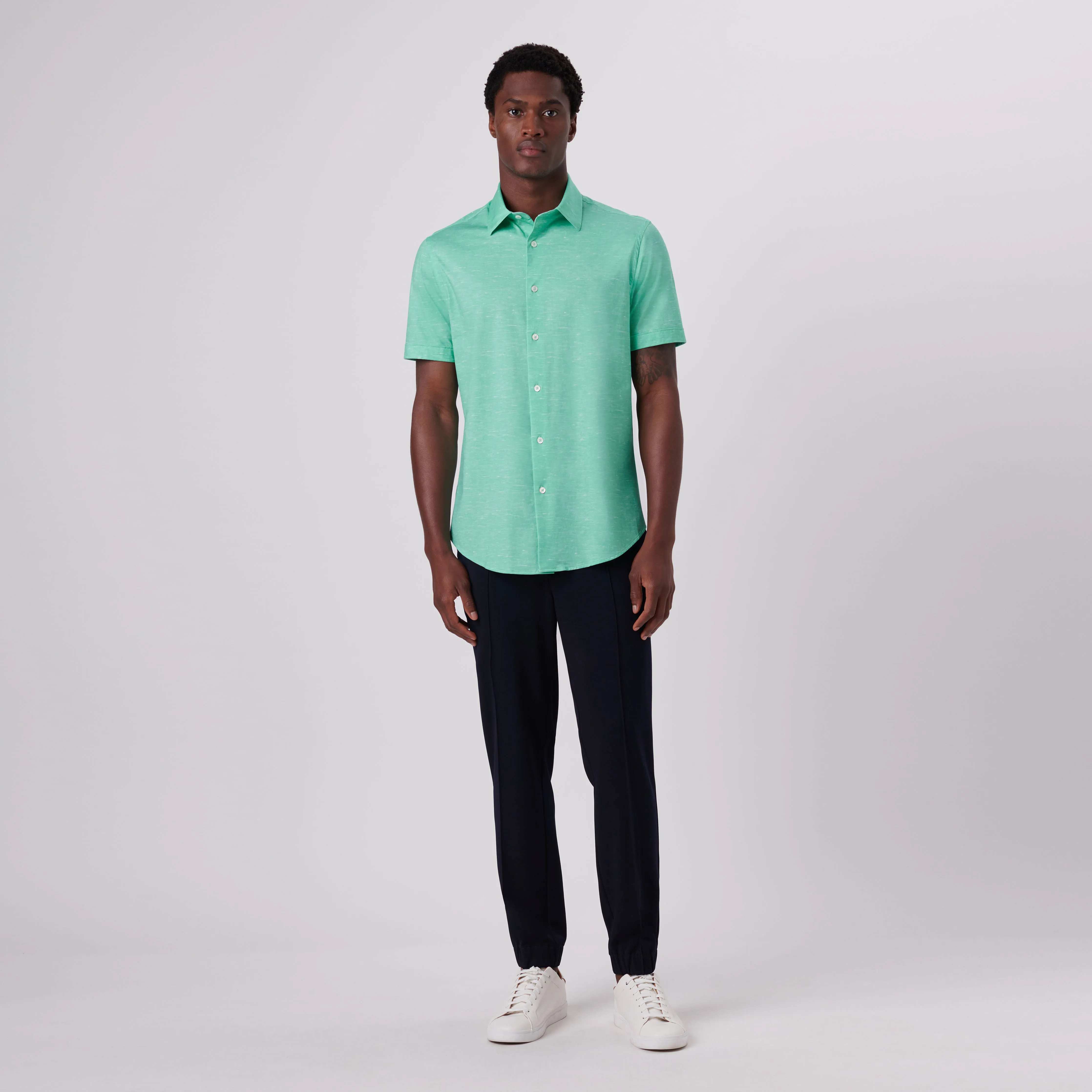Miles Heather Print OoohCotton Short Sleeve Shirt