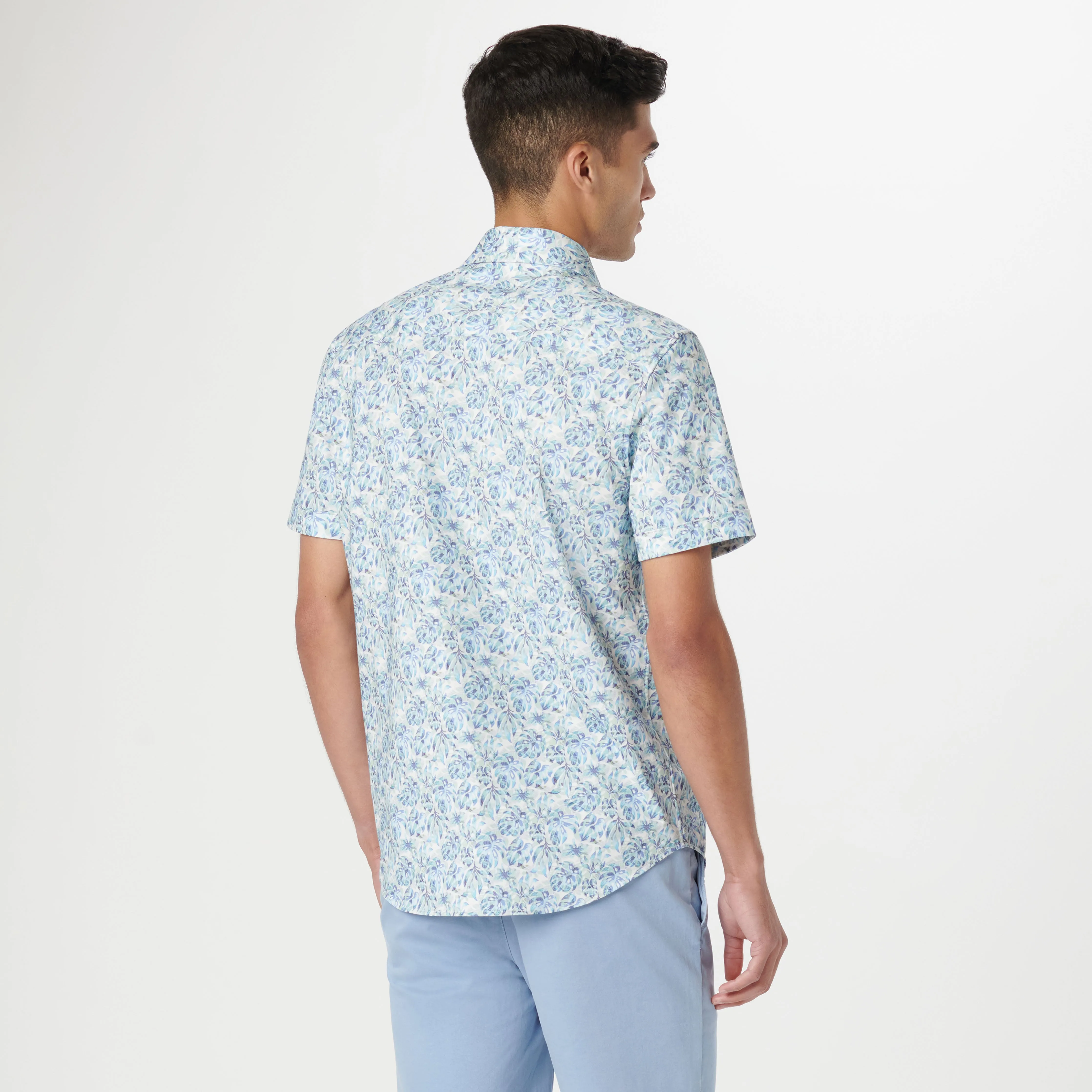 Miles Leaf Print OoohCotton Short Sleeve Shirt
