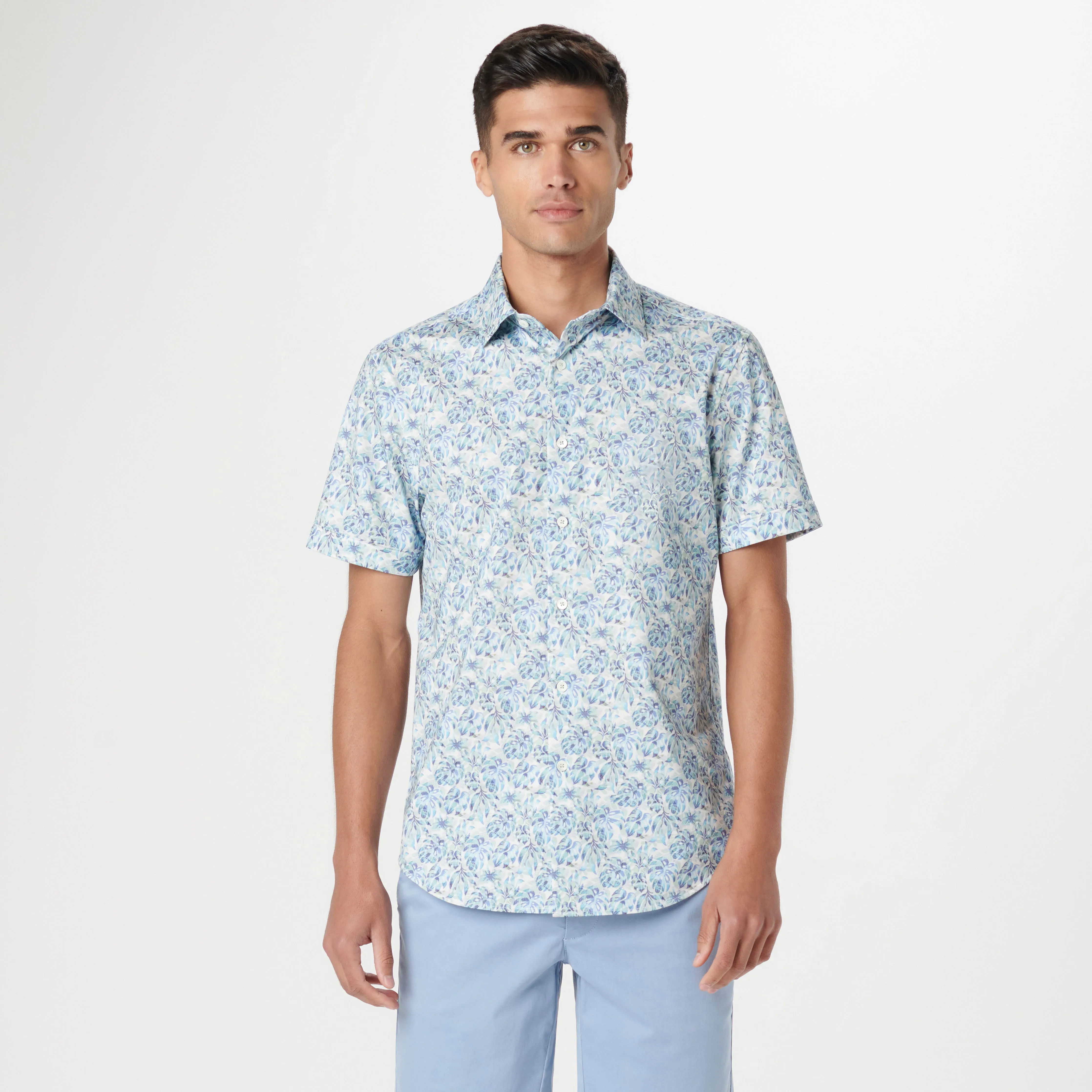 Miles Leaf Print OoohCotton Short Sleeve Shirt