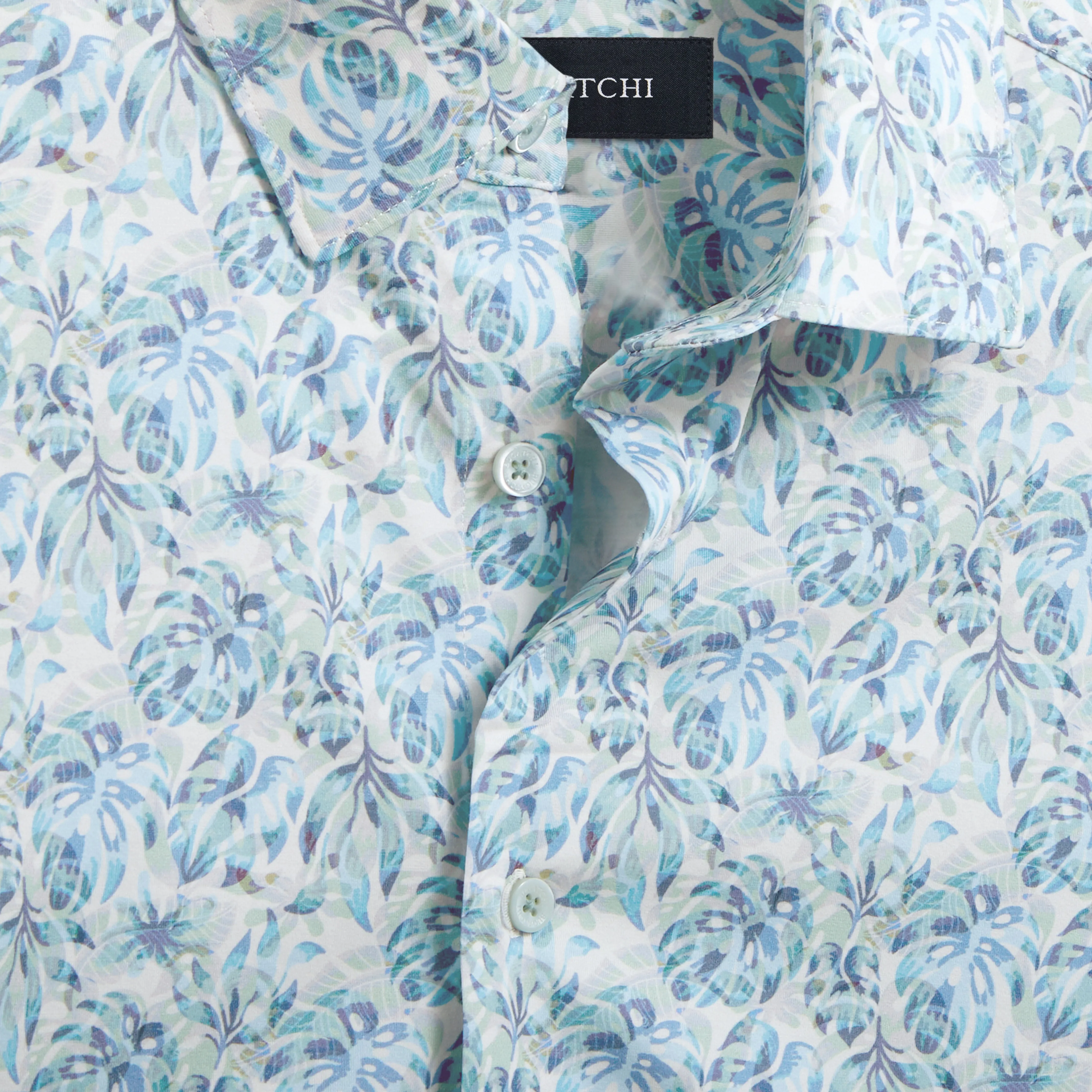 Miles Leaf Print OoohCotton Short Sleeve Shirt
