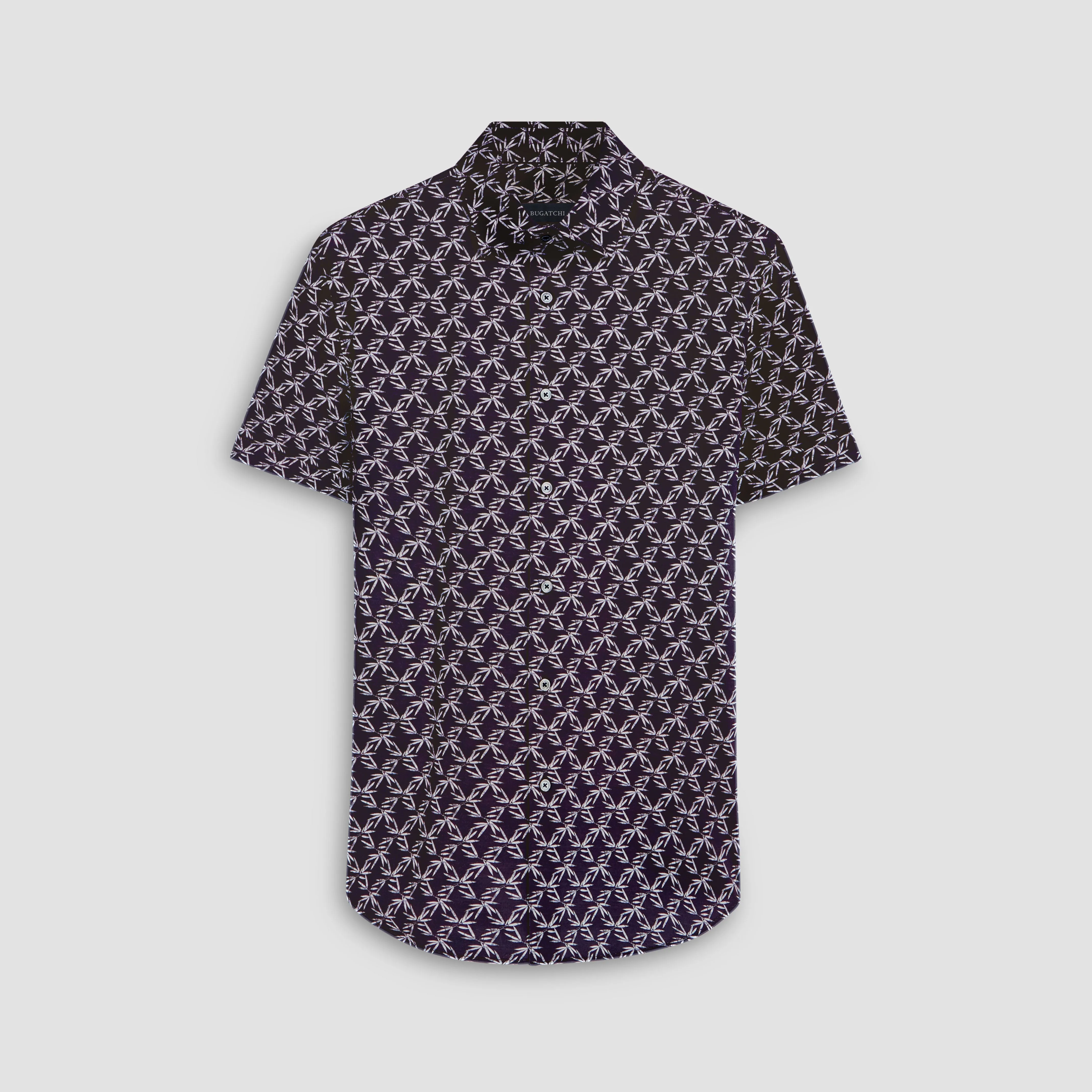 Miles Leaf Print OoohCotton Short Sleeve Shirt