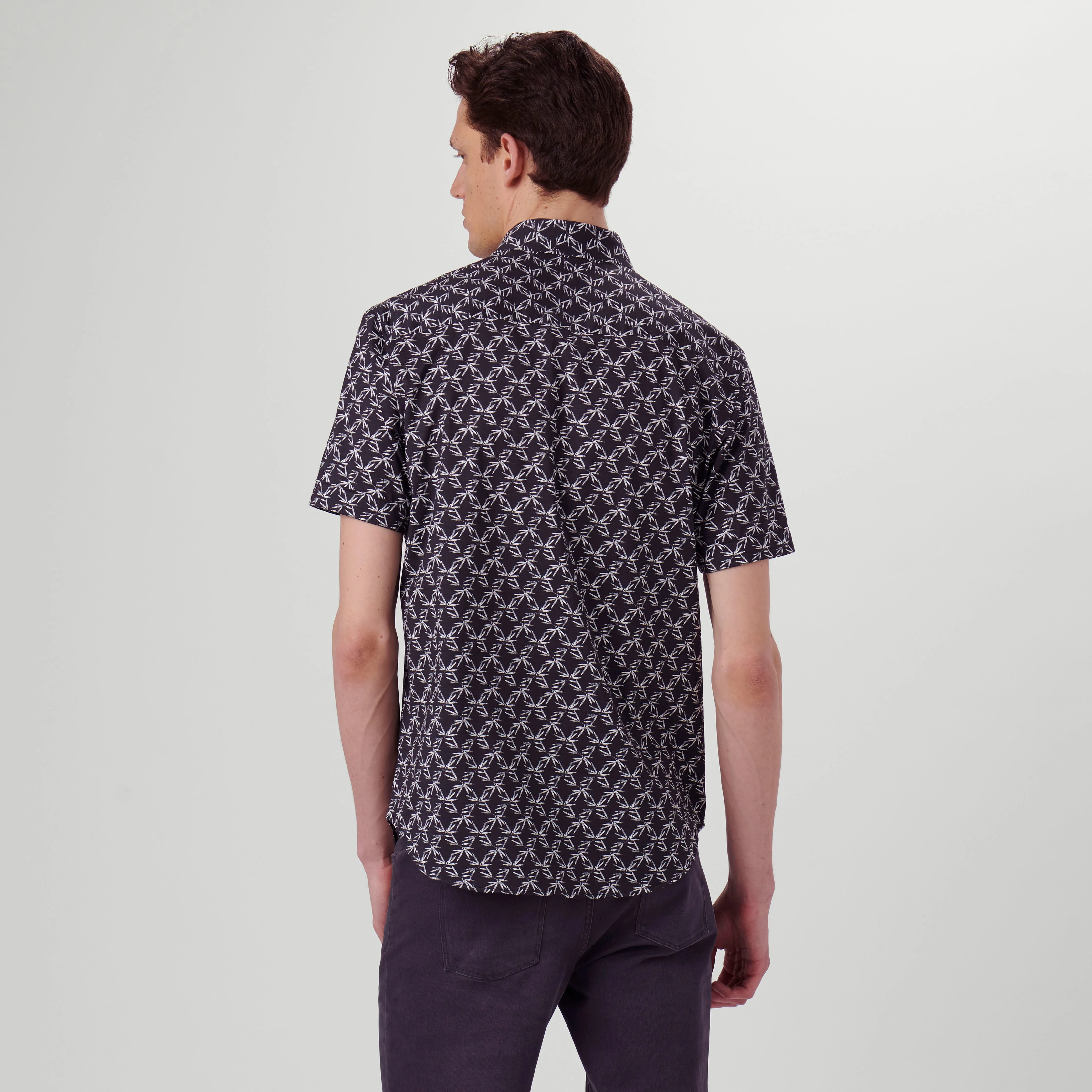 Miles Leaf Print OoohCotton Short Sleeve Shirt