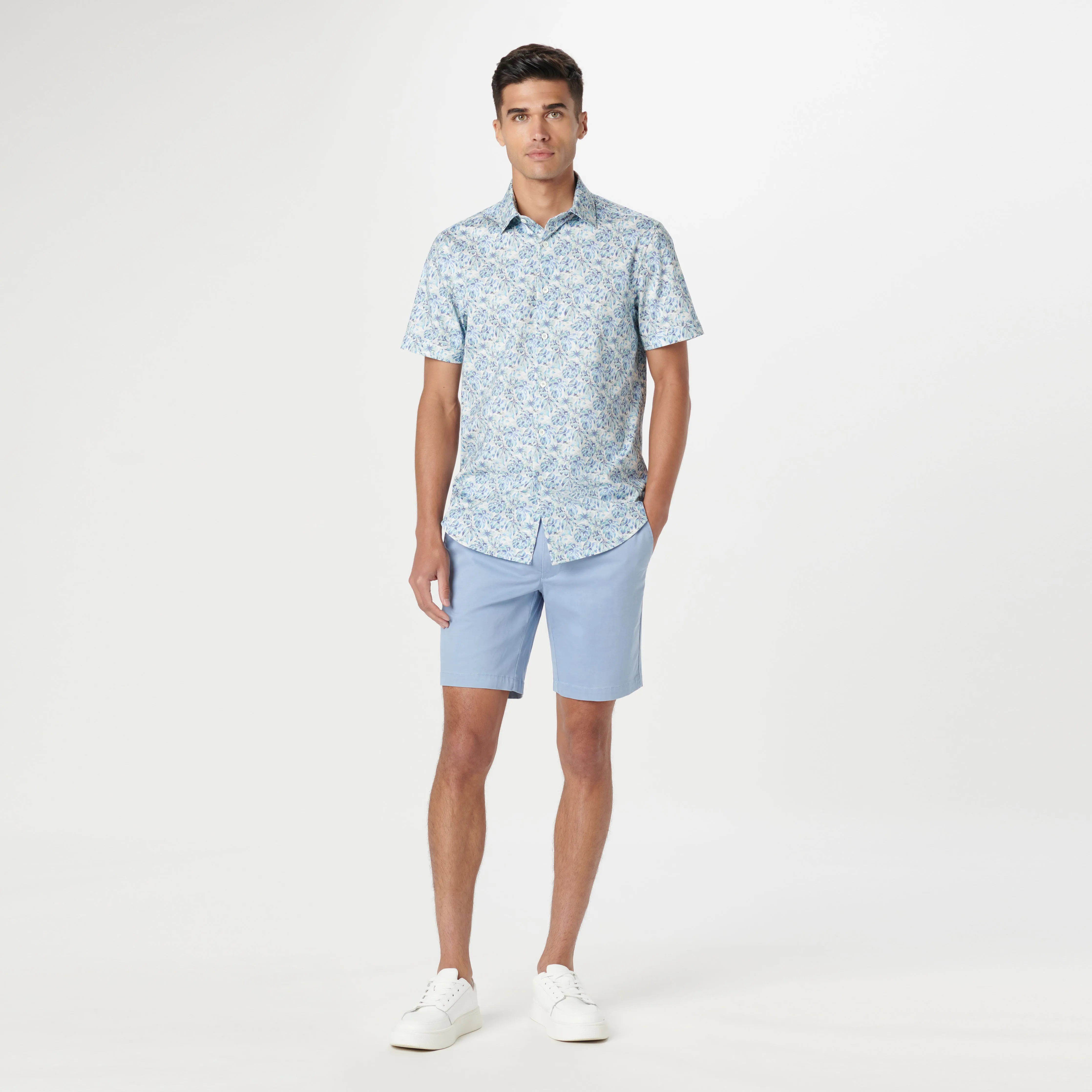 Miles Leaf Print OoohCotton Short Sleeve Shirt