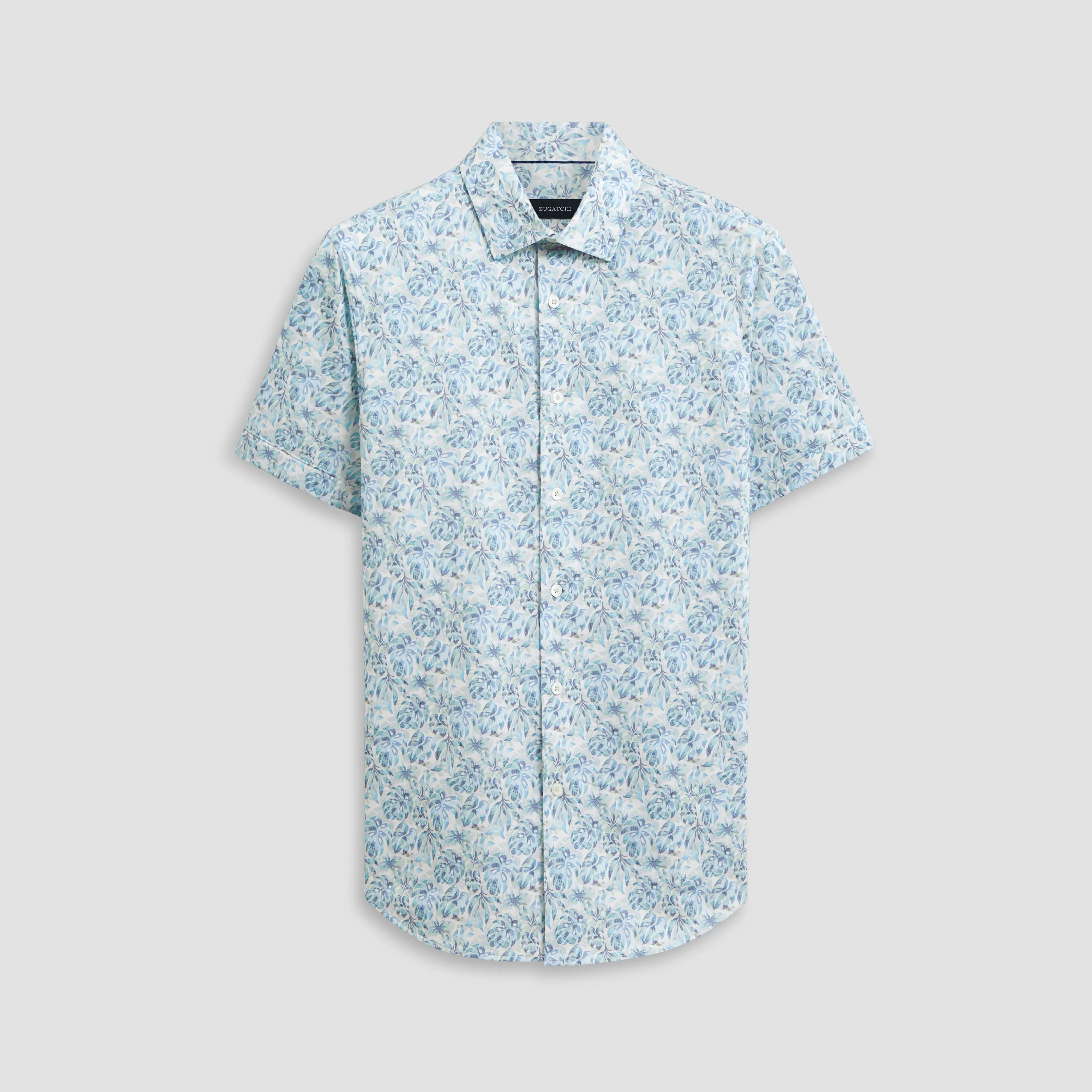 Miles Leaf Print OoohCotton Short Sleeve Shirt