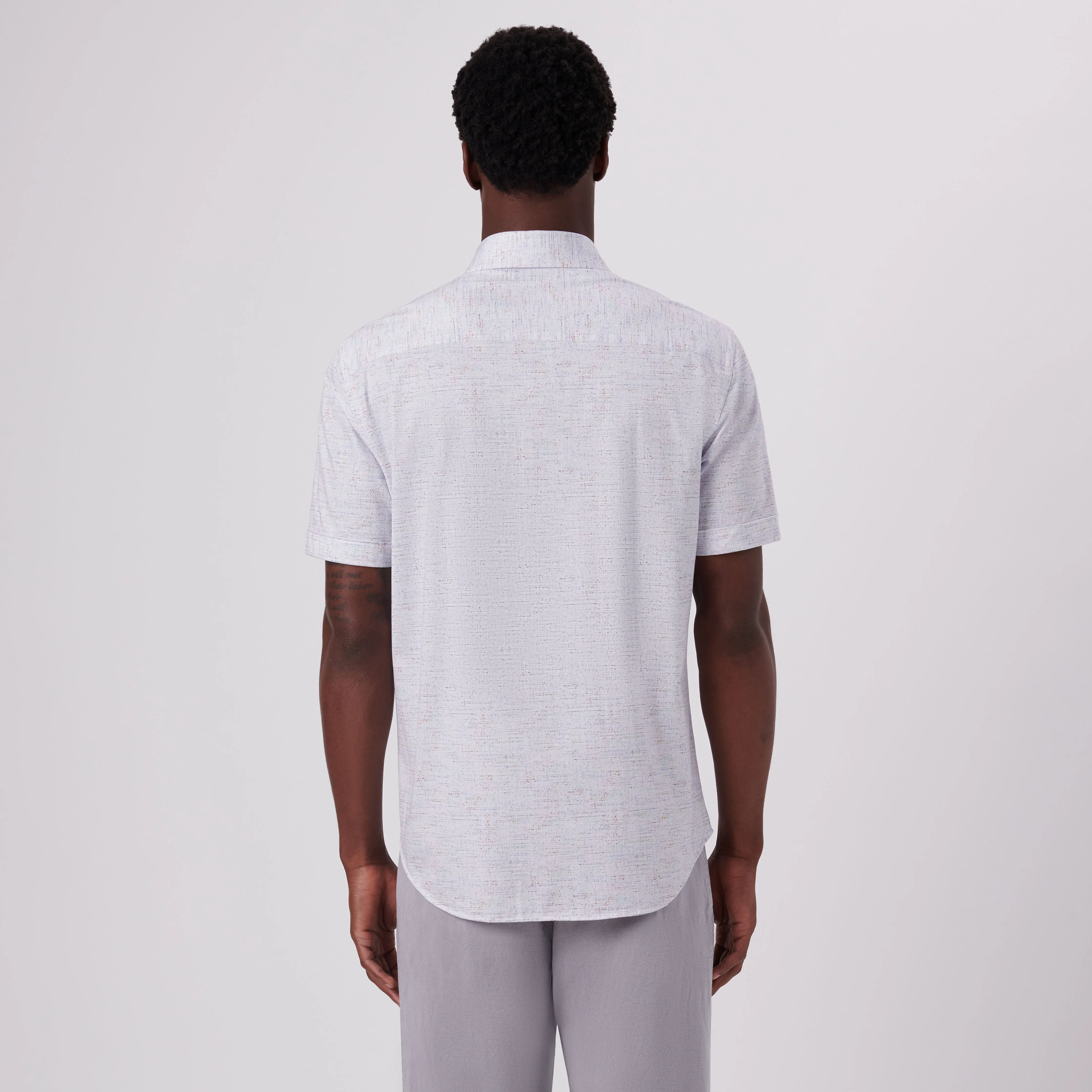 Miles Marled Print OoohCotton Short Sleeve Shirt