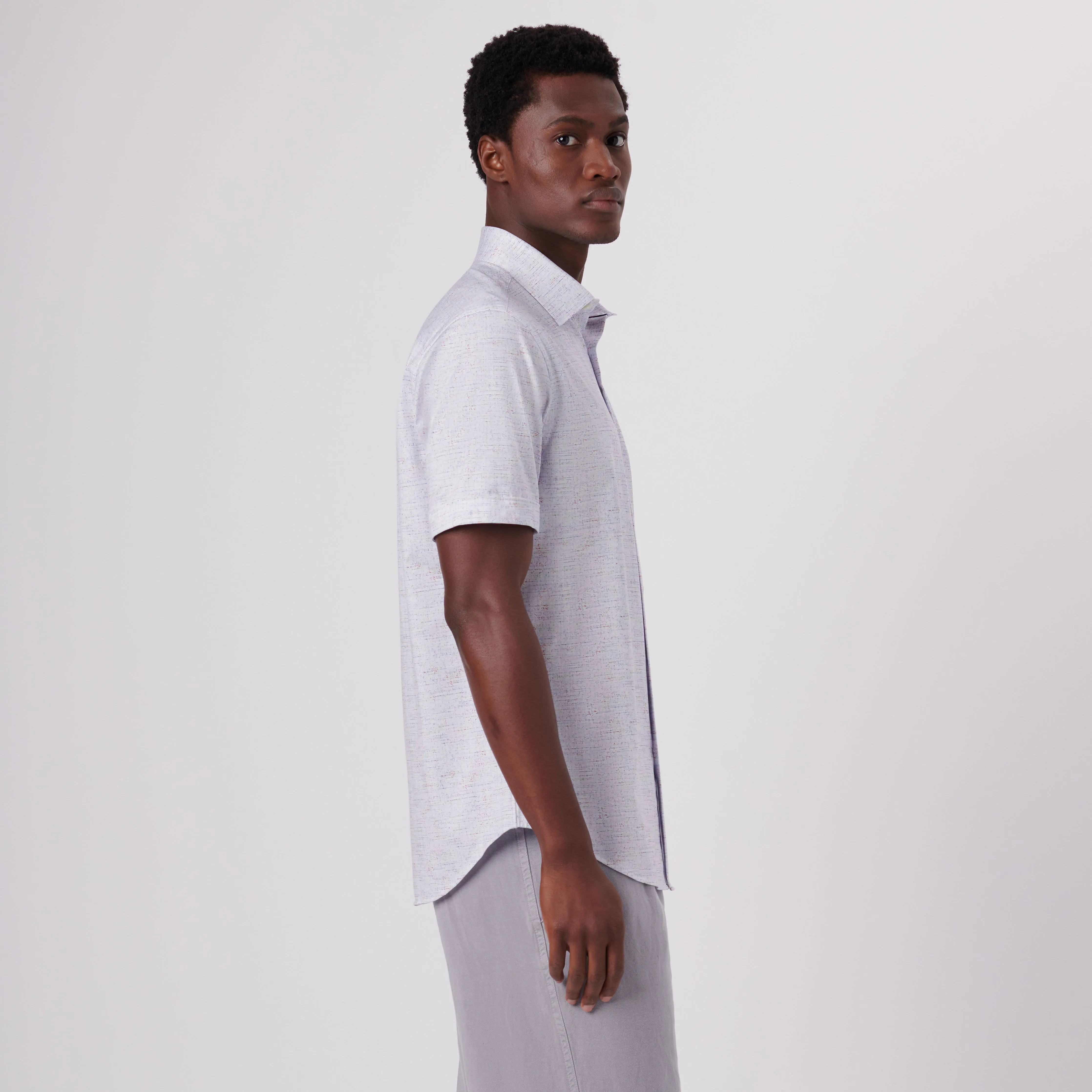 Miles Marled Print OoohCotton Short Sleeve Shirt