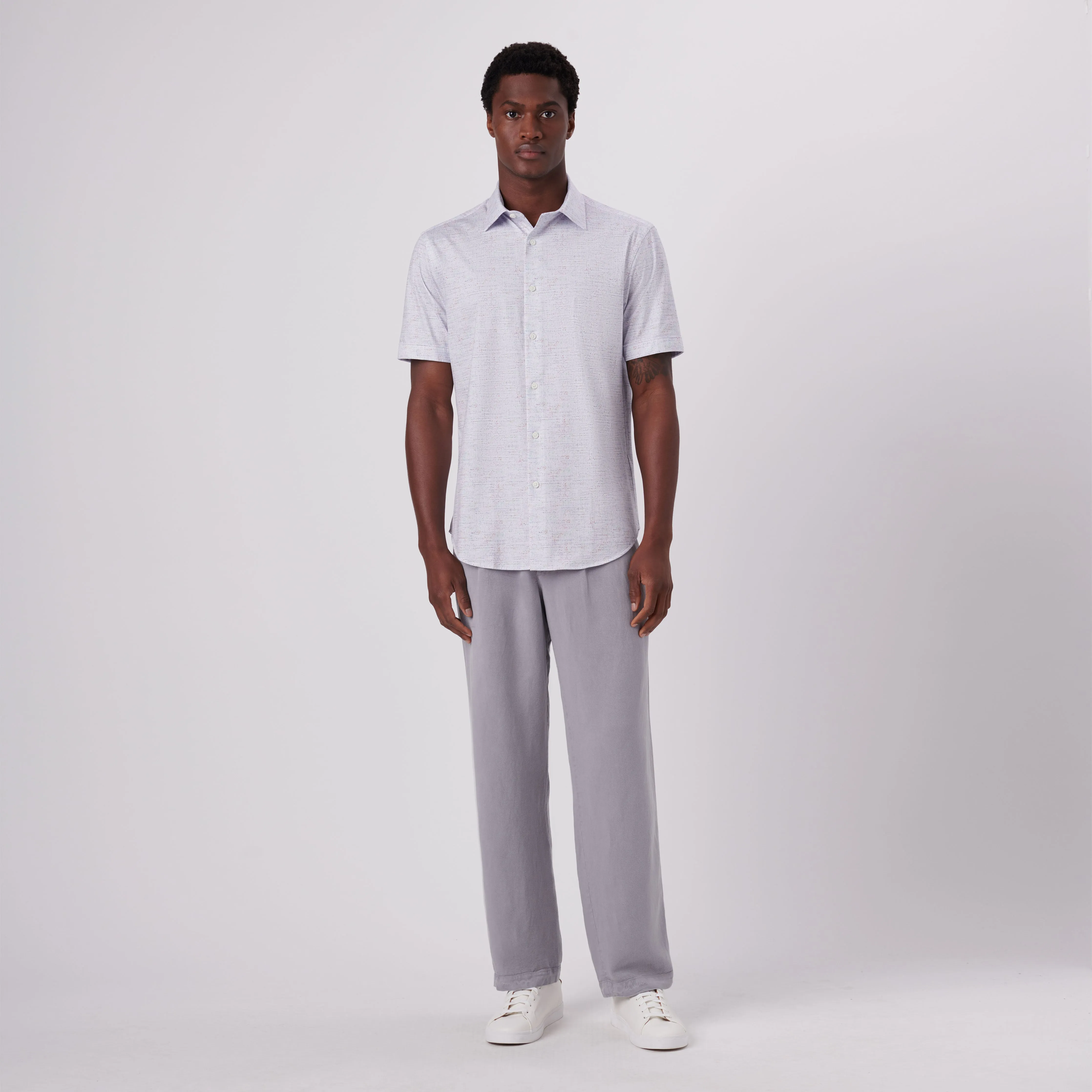 Miles Marled Print OoohCotton Short Sleeve Shirt