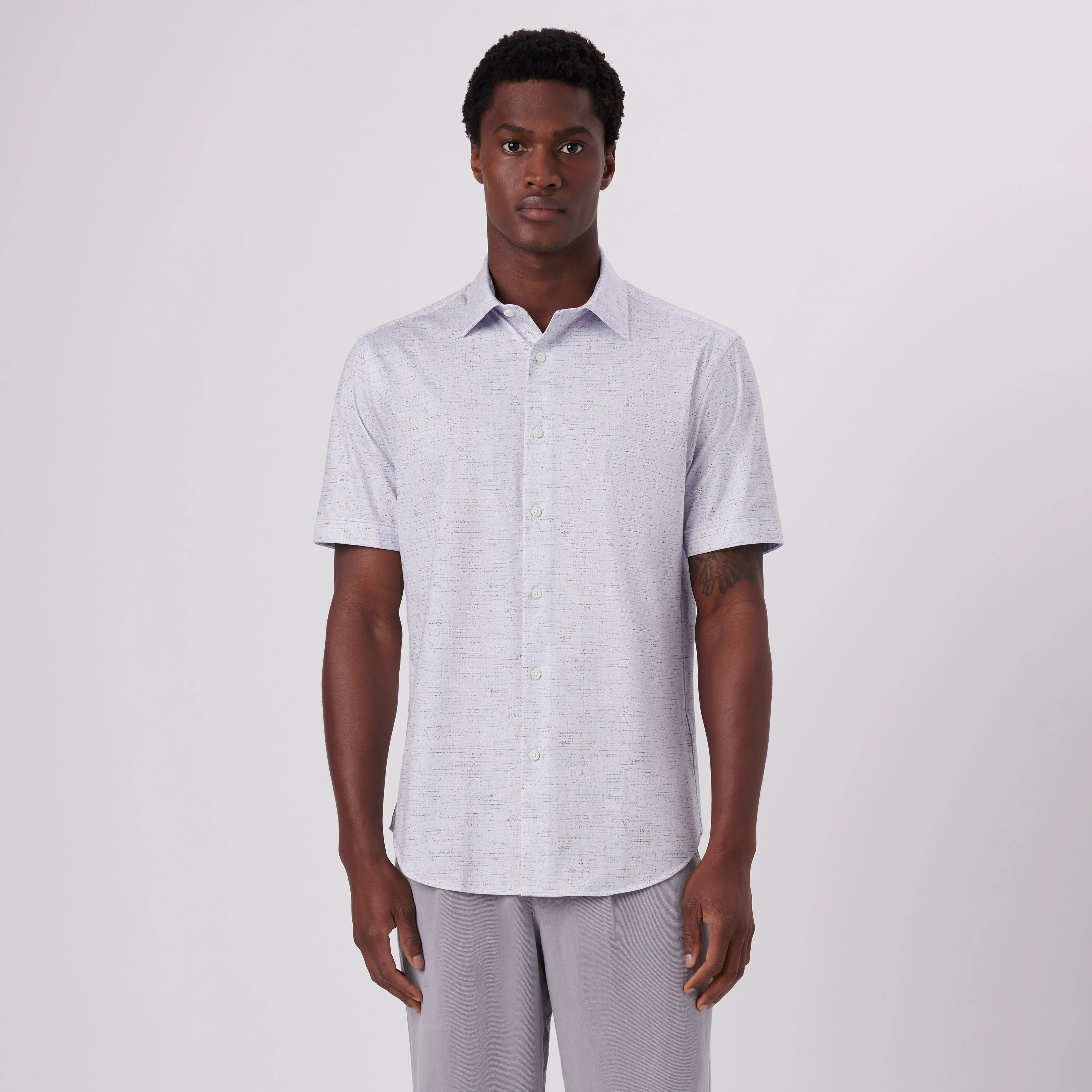 Miles Marled Print OoohCotton Short Sleeve Shirt