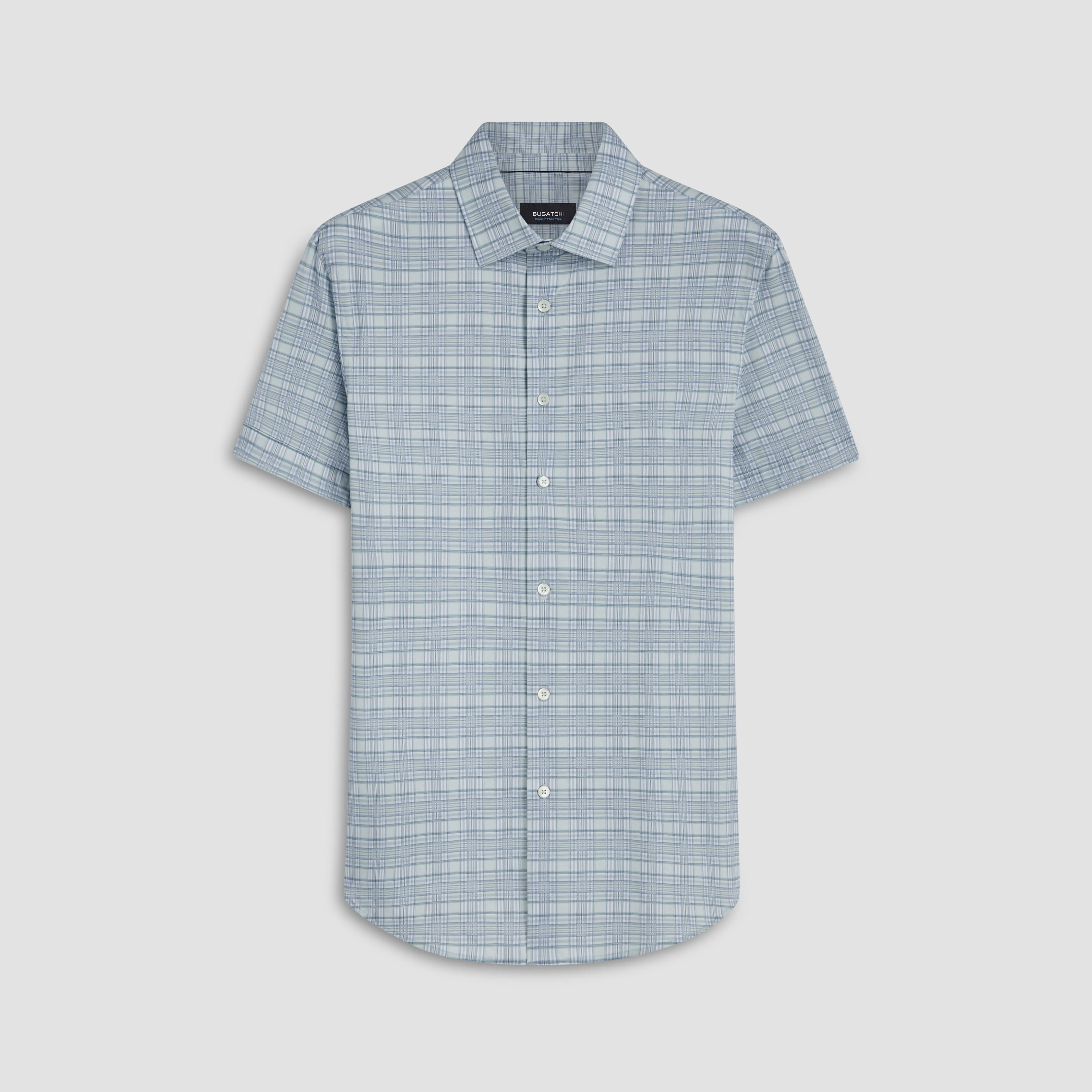 Miles Plaid Check Print OoohCotton Short Sleeve Shirt