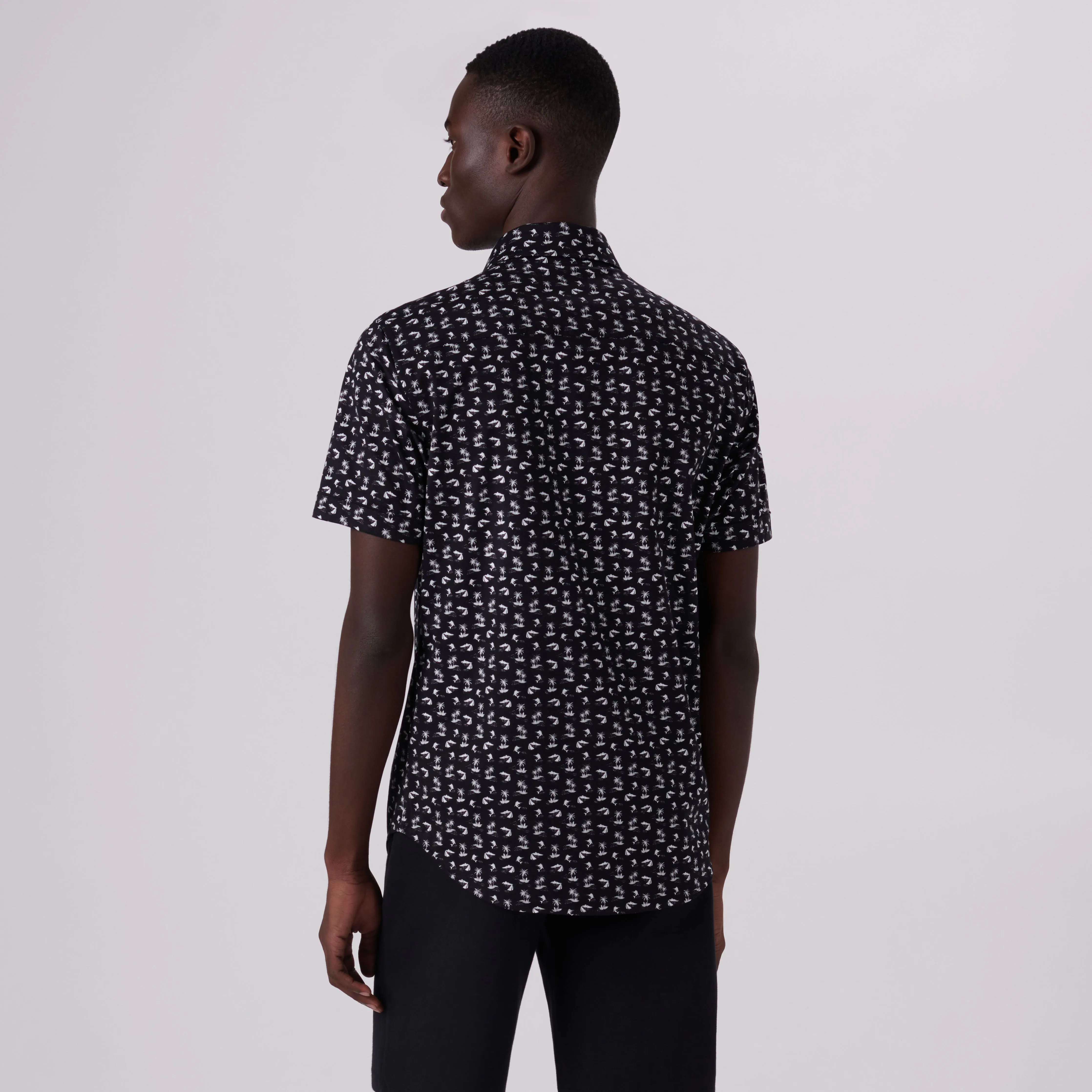 Miles Tropical Print OoohCotton Short Sleeve Shirt