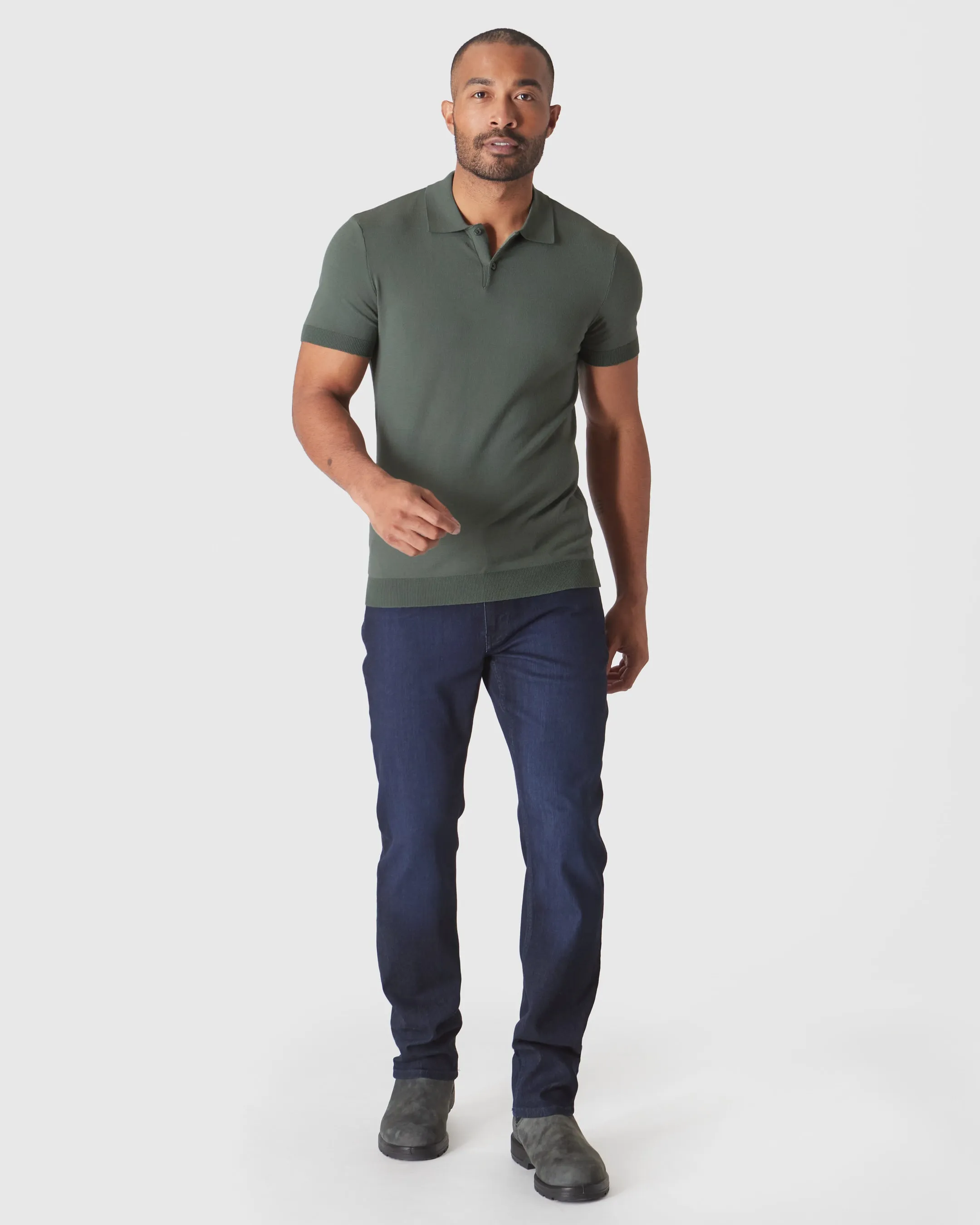 Moss Short Sleeve Sweater Polo