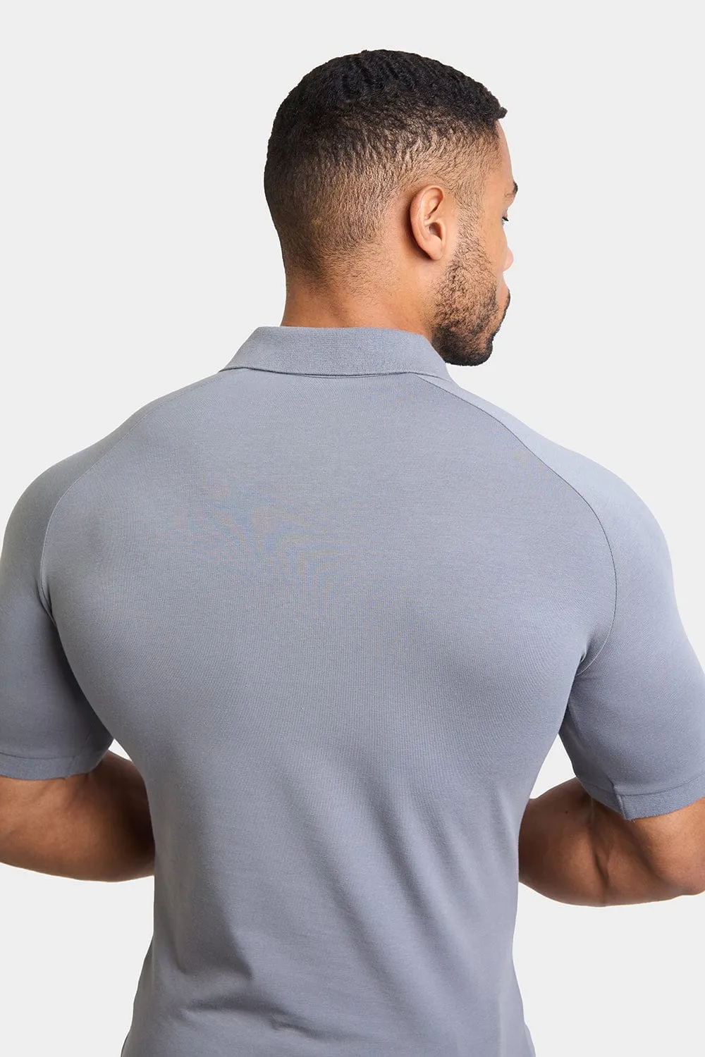 Muscle Fit Polo in Lead Grey