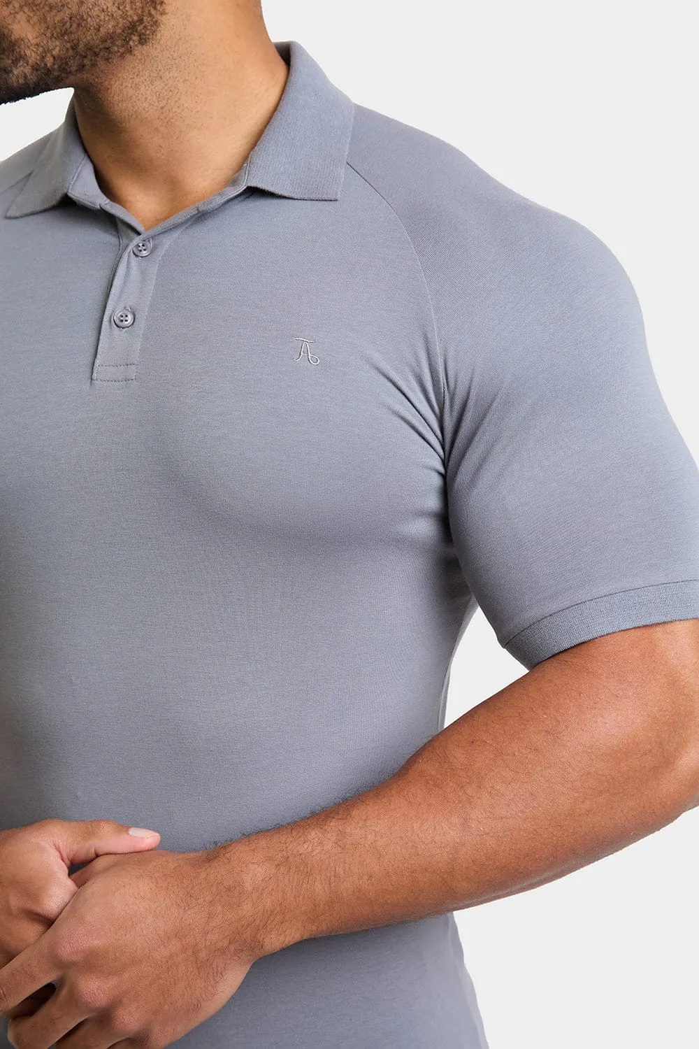 Muscle Fit Polo in Lead Grey