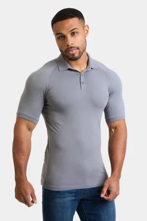 Muscle Fit Polo in Lead Grey