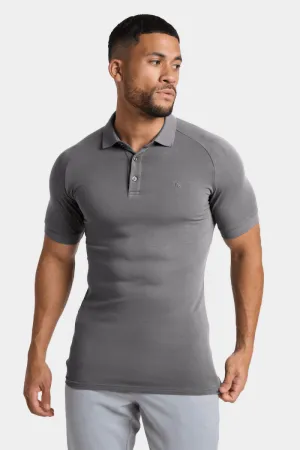 Muscle Fit Polo Shirt in Charcoal