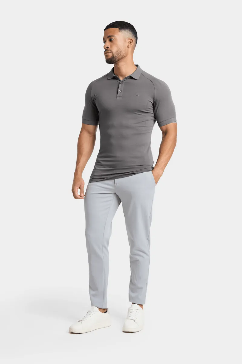Muscle Fit Polo Shirt in Charcoal