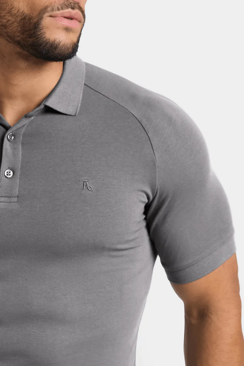 Muscle Fit Polo Shirt in Charcoal