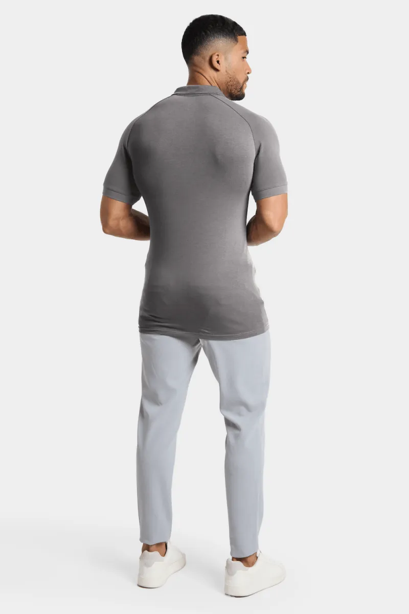 Muscle Fit Polo Shirt in Charcoal
