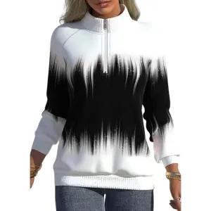New Women's Long Sleeve Half Zip High Collar Lightweight Sweater! Great for all seasons, Sz M