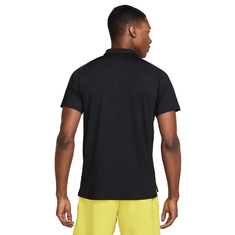 NikeCourt Dri-Fit Advantage Men's Black & White Button Polo