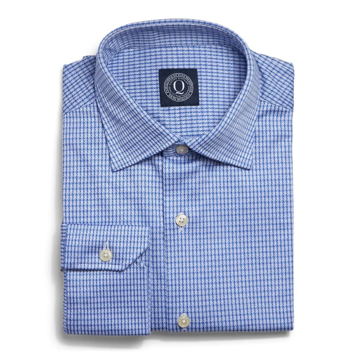 Non-Iron Knit Check - Blue