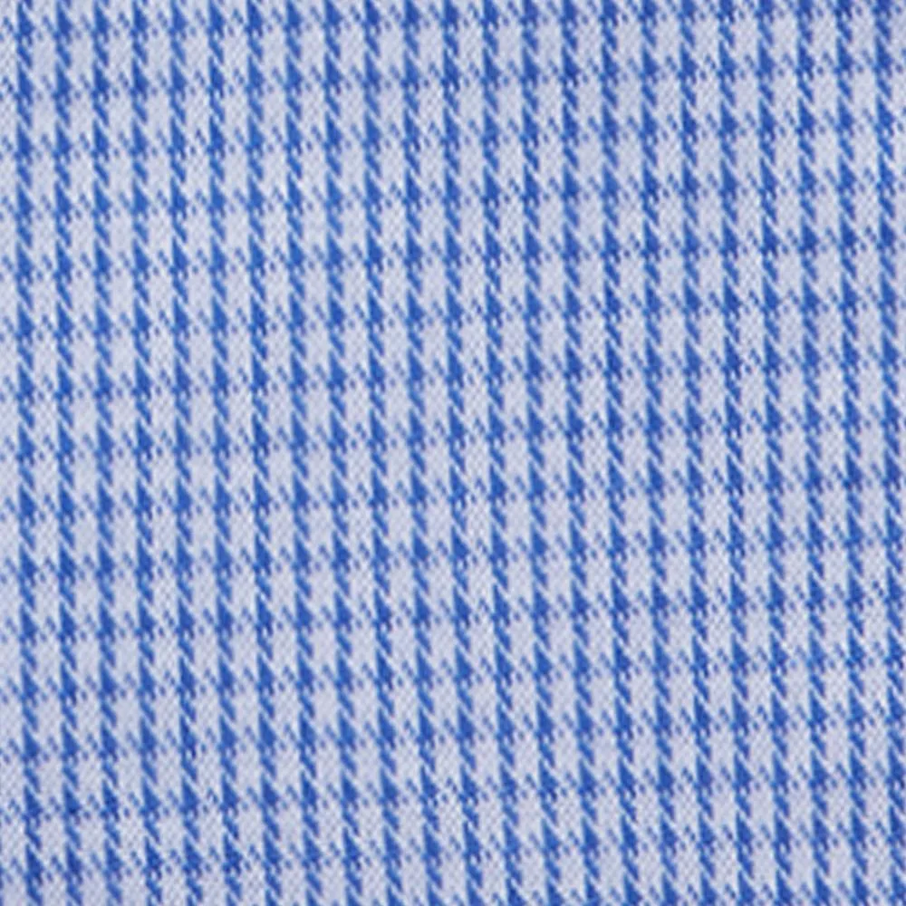 Non-Iron Knit Check - Blue