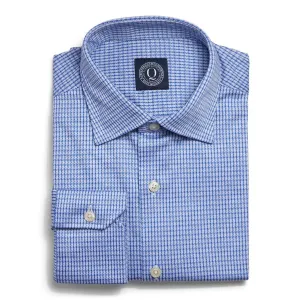 Non-Iron Knit Check - Blue
