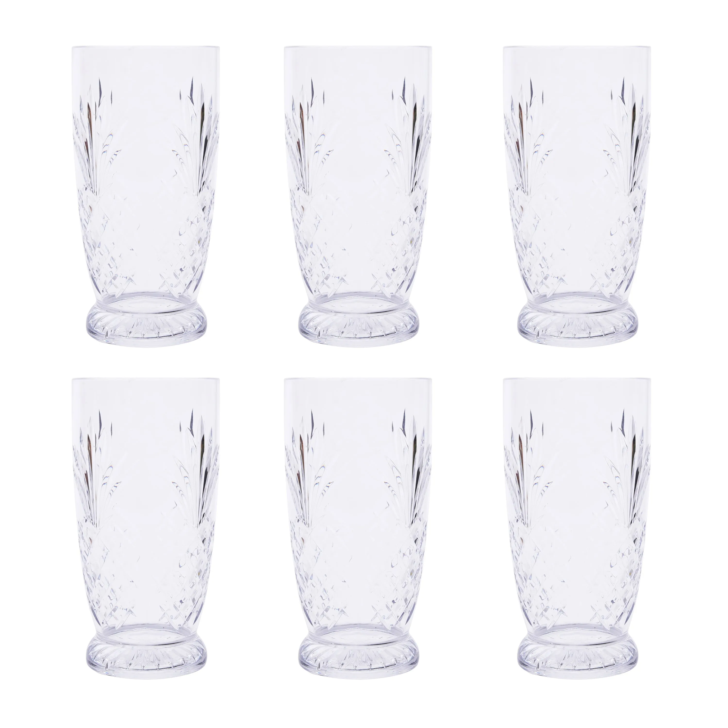 Nuglass 24Oz Tritan Pineapple Tumbler 6-Pack, BPA Free