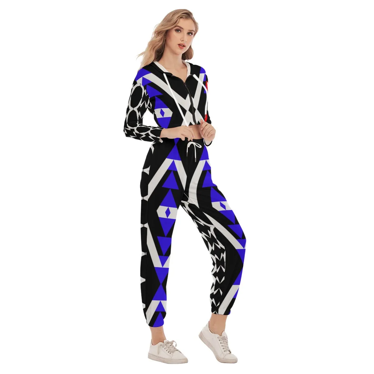 Origen Destination Dia-Symbol Women's Crop Hoodie Sports Jumpsuit
