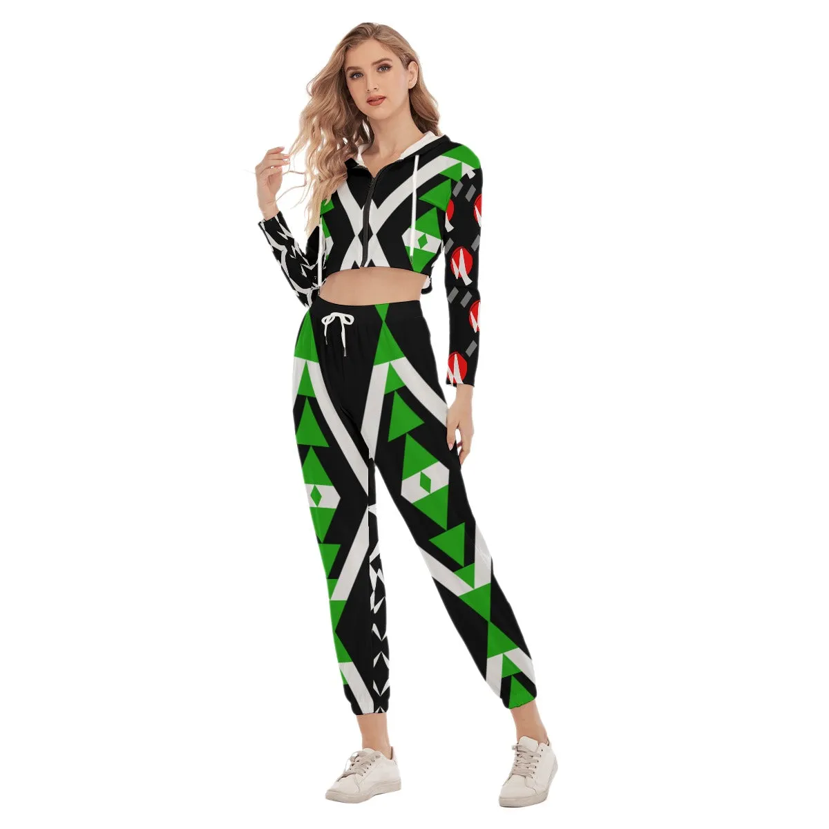 Origen Destination Dia-Symbol Women's Crop Hoodie Sports Jumpsuit