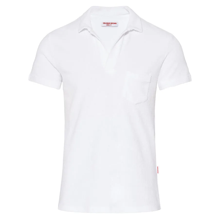 Orlebar Brown - Terry Towelling Resort Polo Shirt in White