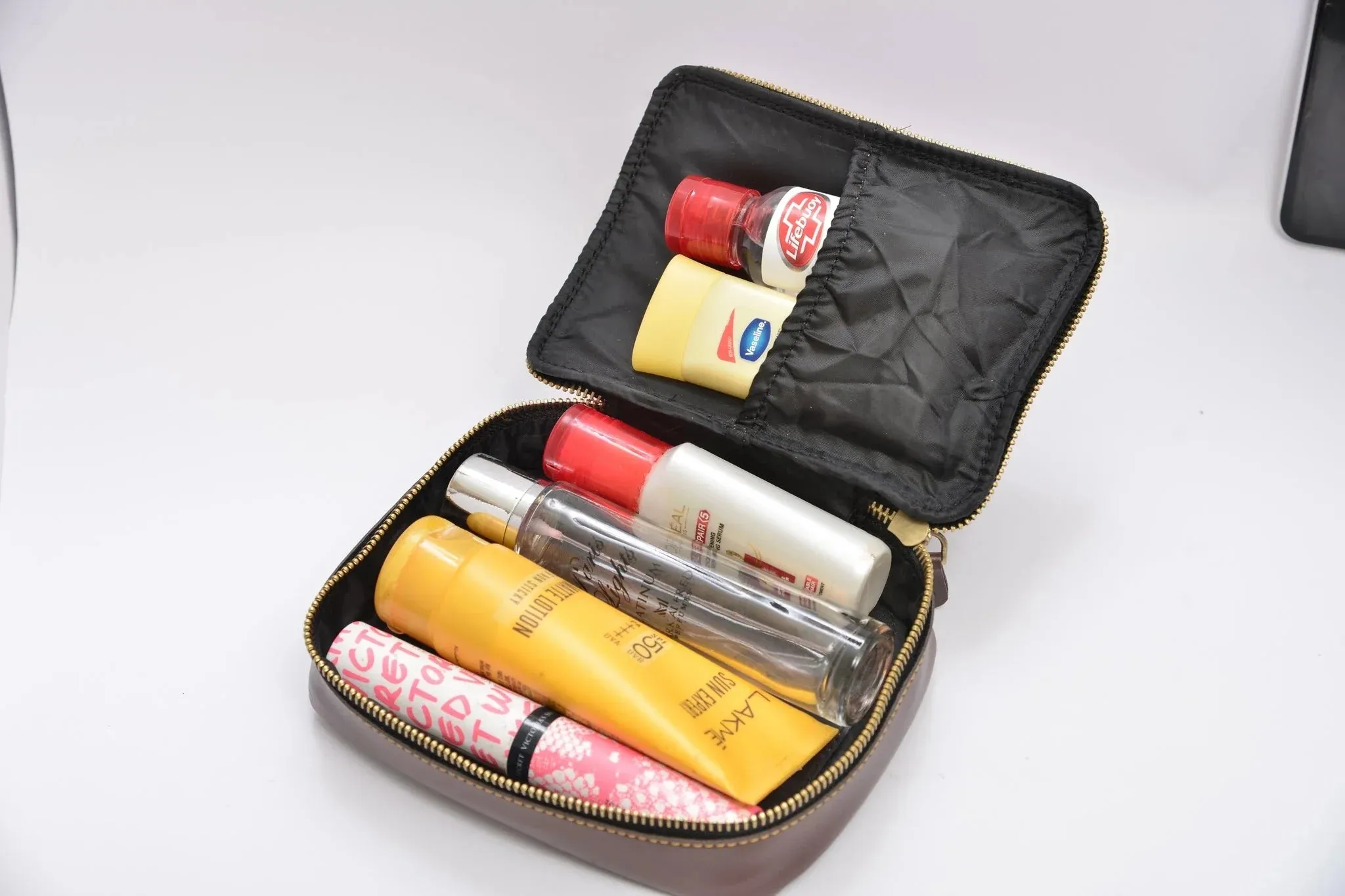 Personalized Mini make up kit   Chained Sling bag - Brown