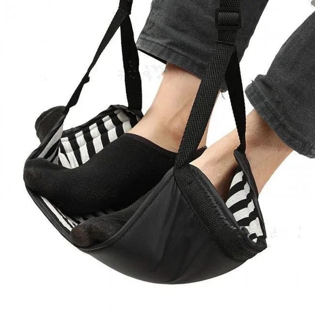 Portable Plane Travel Table Footrest Hammock
