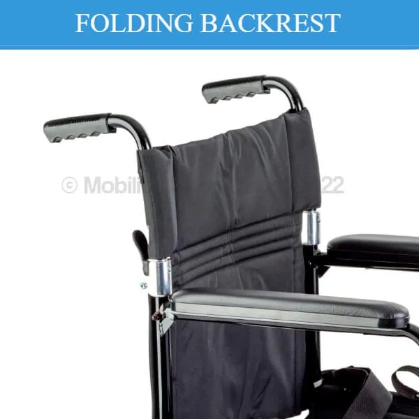 Portable Travel Wheelchair with Seatbelt 17 Inch